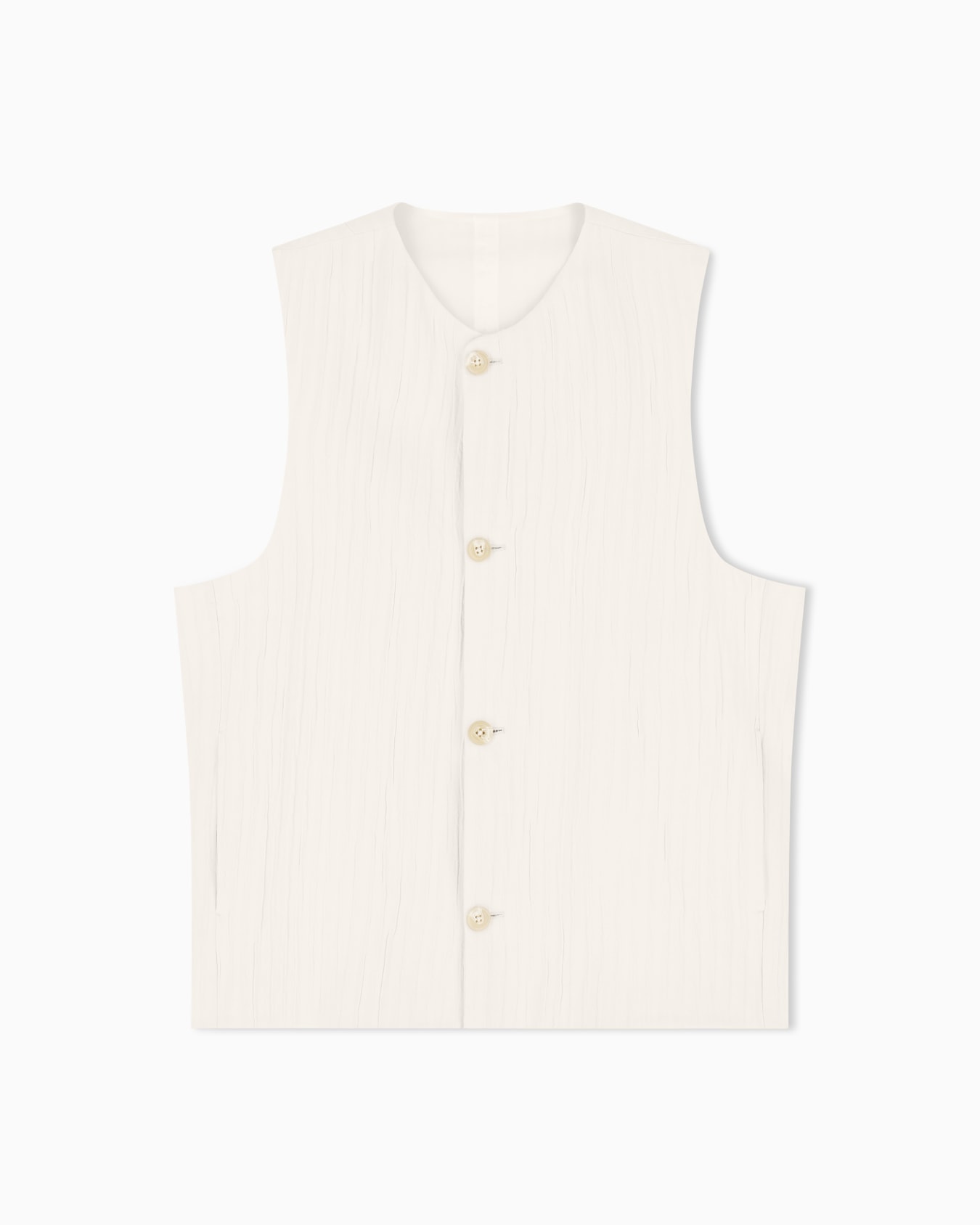 Embossed jacquard fabric waistcoat with wrinkle effect Slide 0