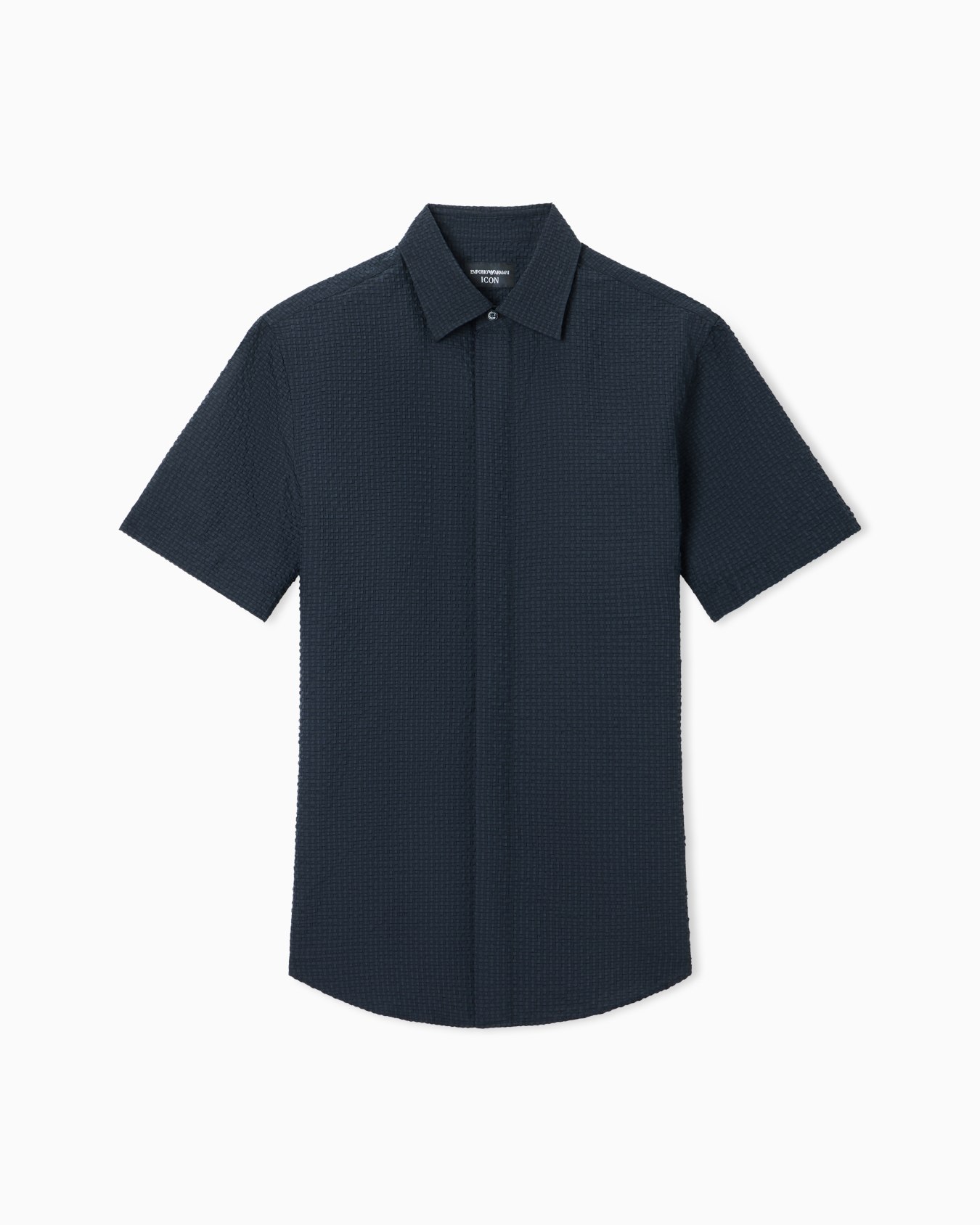 Short-sleeved shirt in technical seersucker Icon Diapositive 0