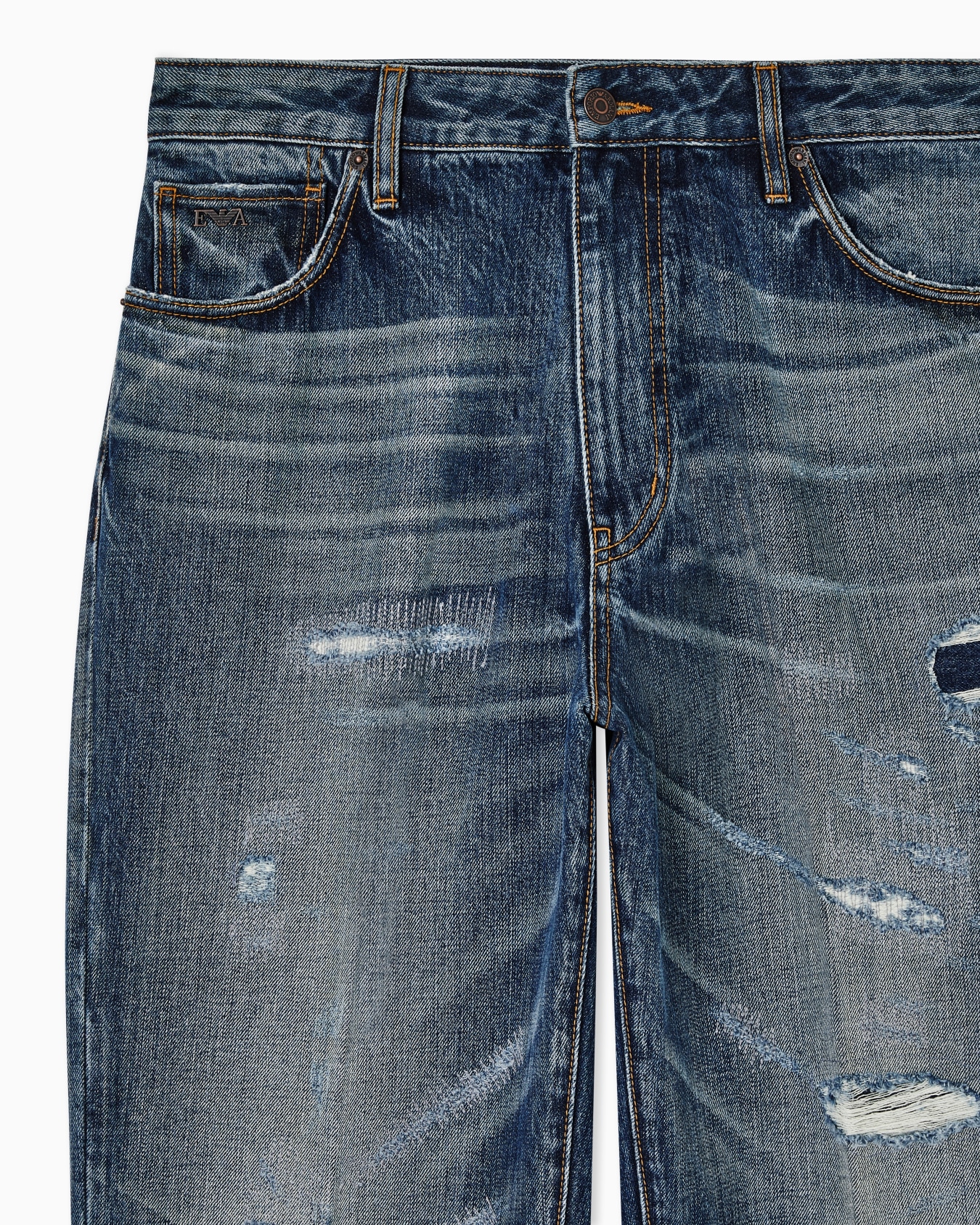 J22 regular-fit, stone-washed denim jeans with rips Slide 4