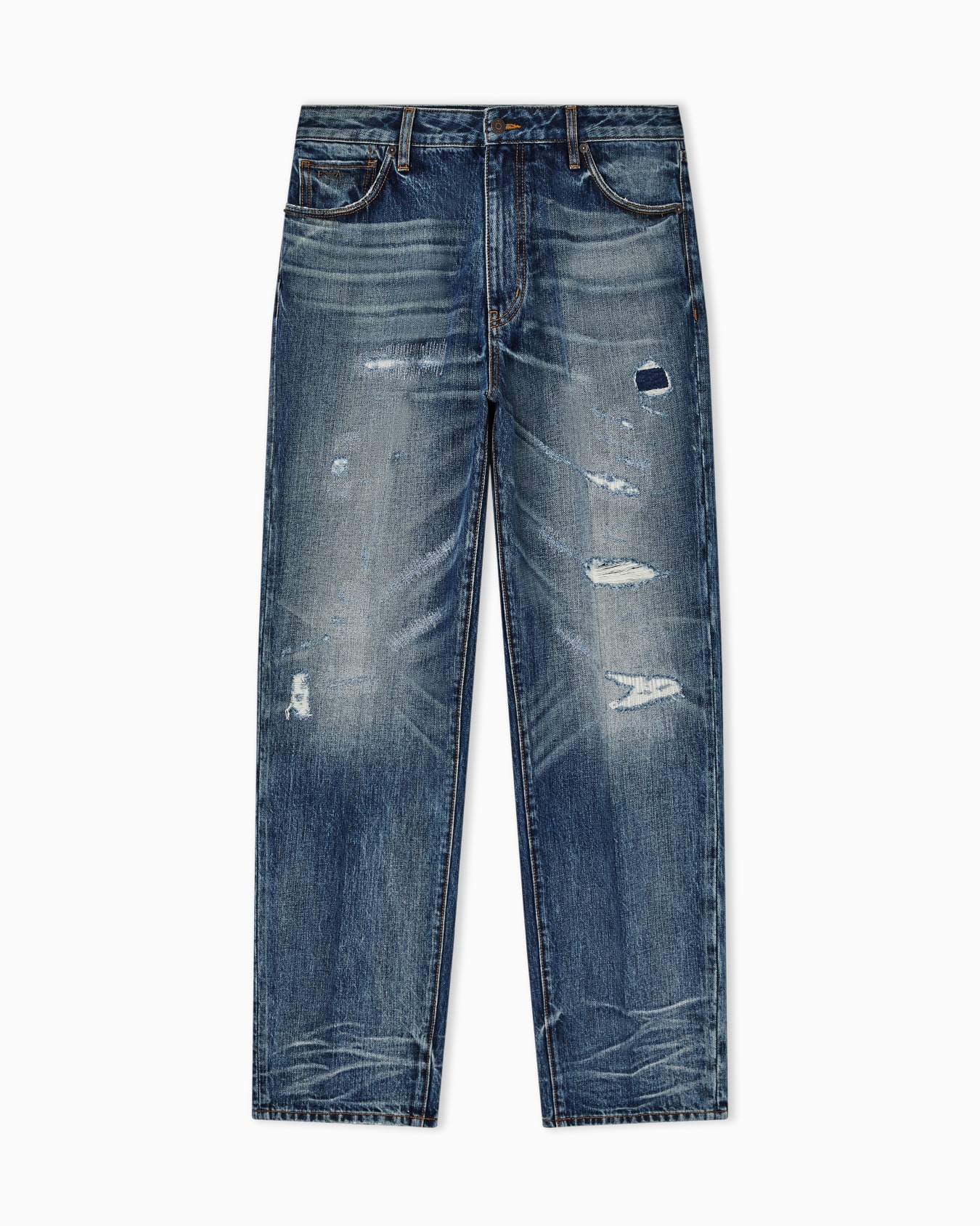 J22 regular-fit, stone-washed denim jeans with rips Slide 0