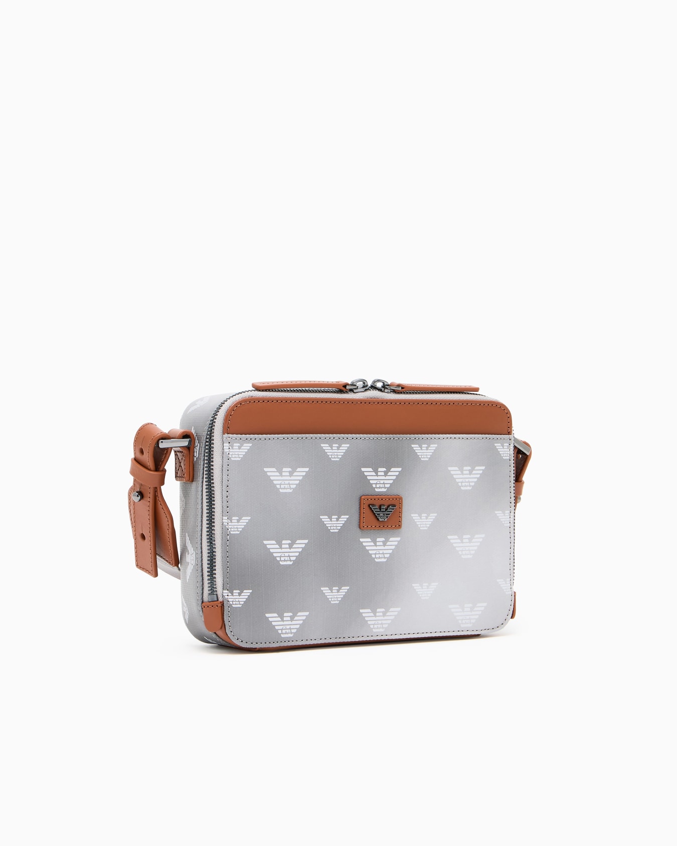 Minibolso de lona revestida con motivo integral de águila Diapositiva 1