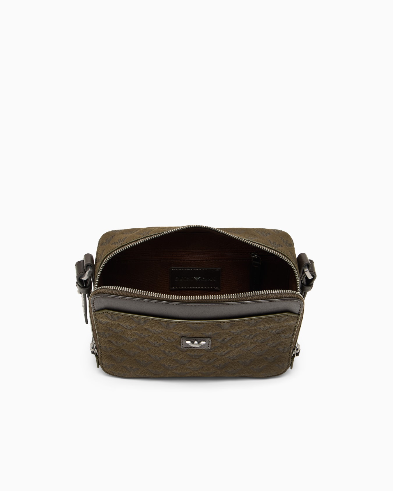 Crossbody camera bag in textured leather with a zip closure Slide 3