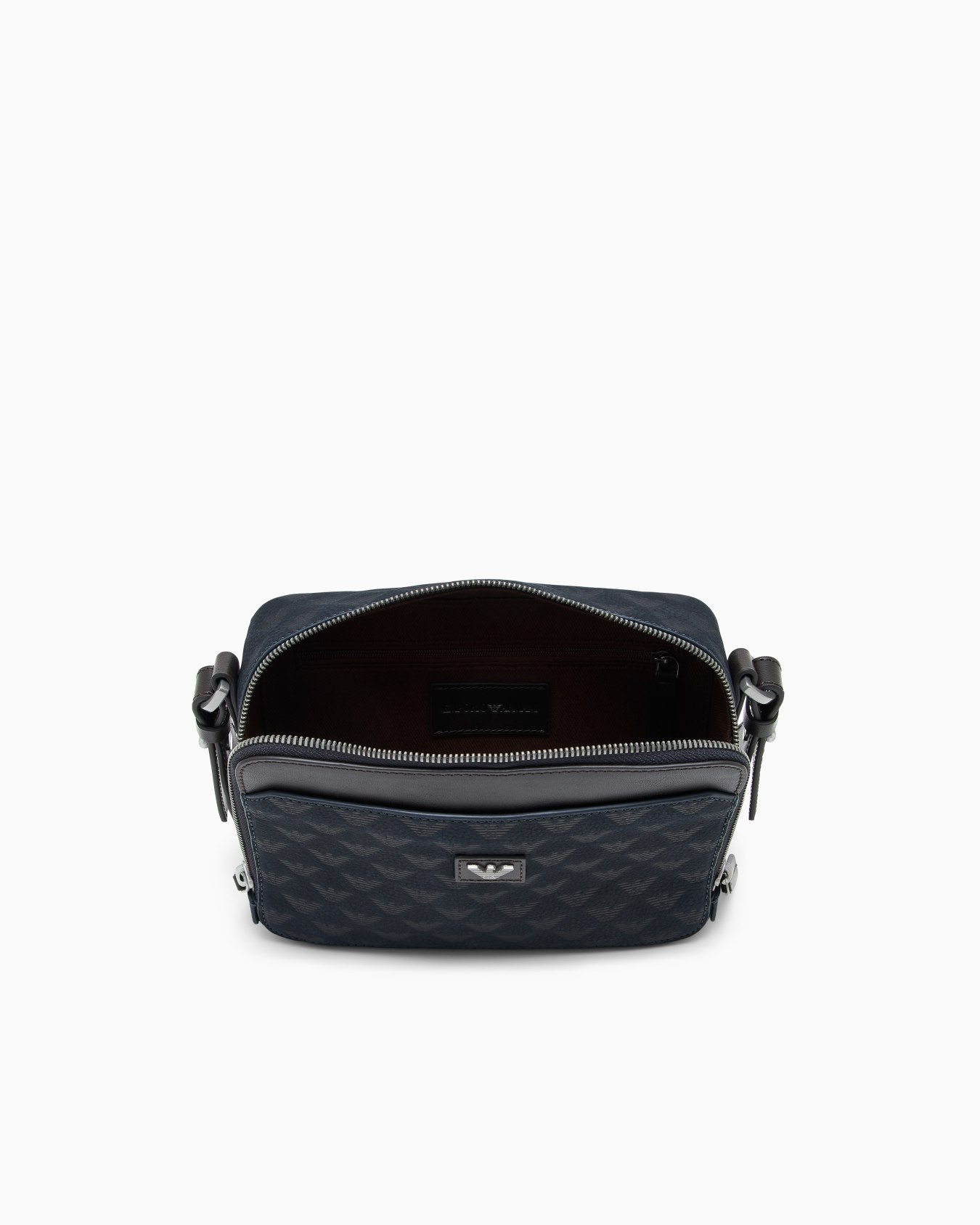 Crossbody camera bag in textured leather with a zip closure Slide 3