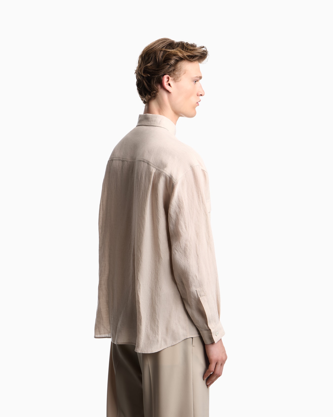 Chemise en mélange lin effet denim Diapositive 6