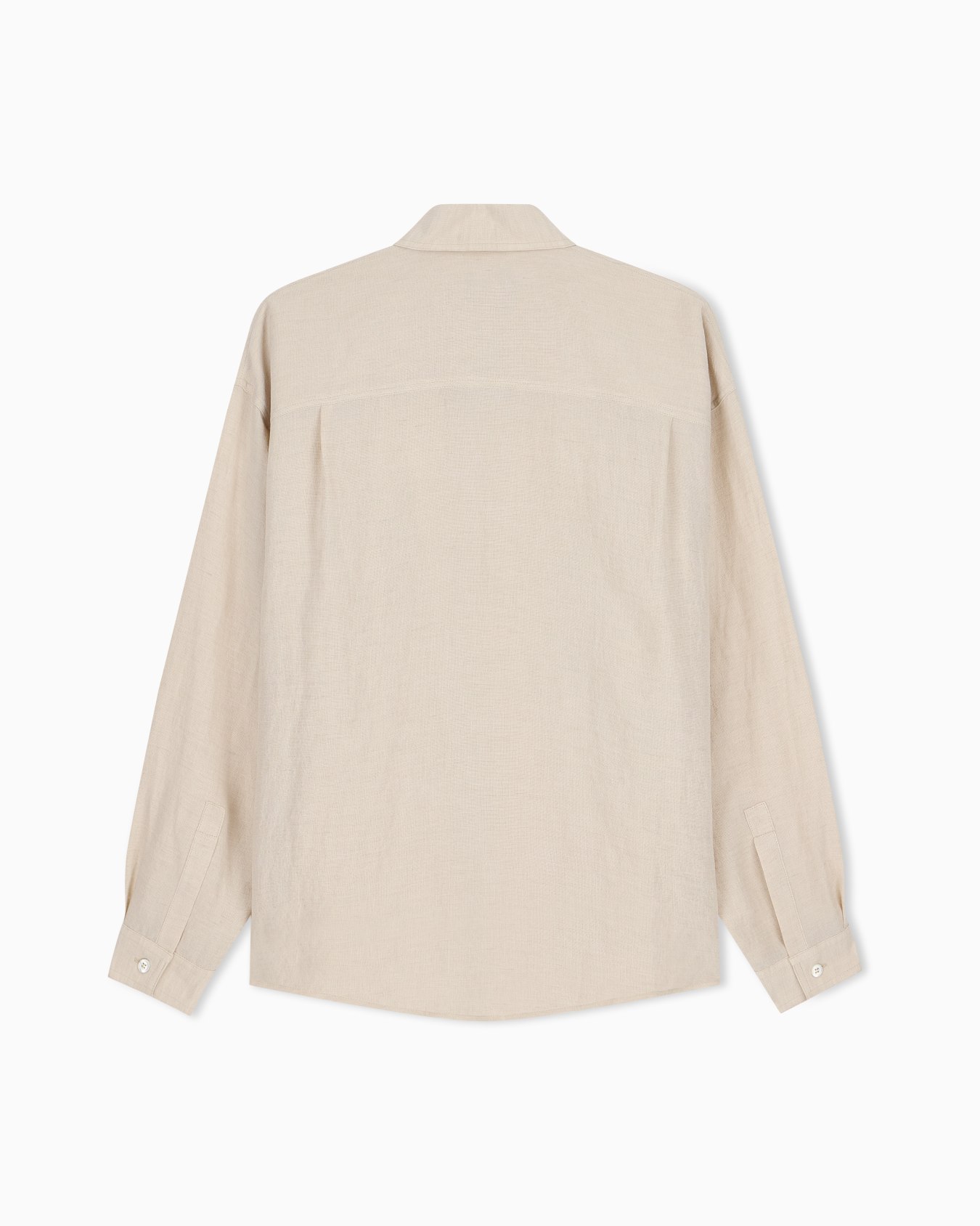 Denim-effect linen-blend shirt Slide 3