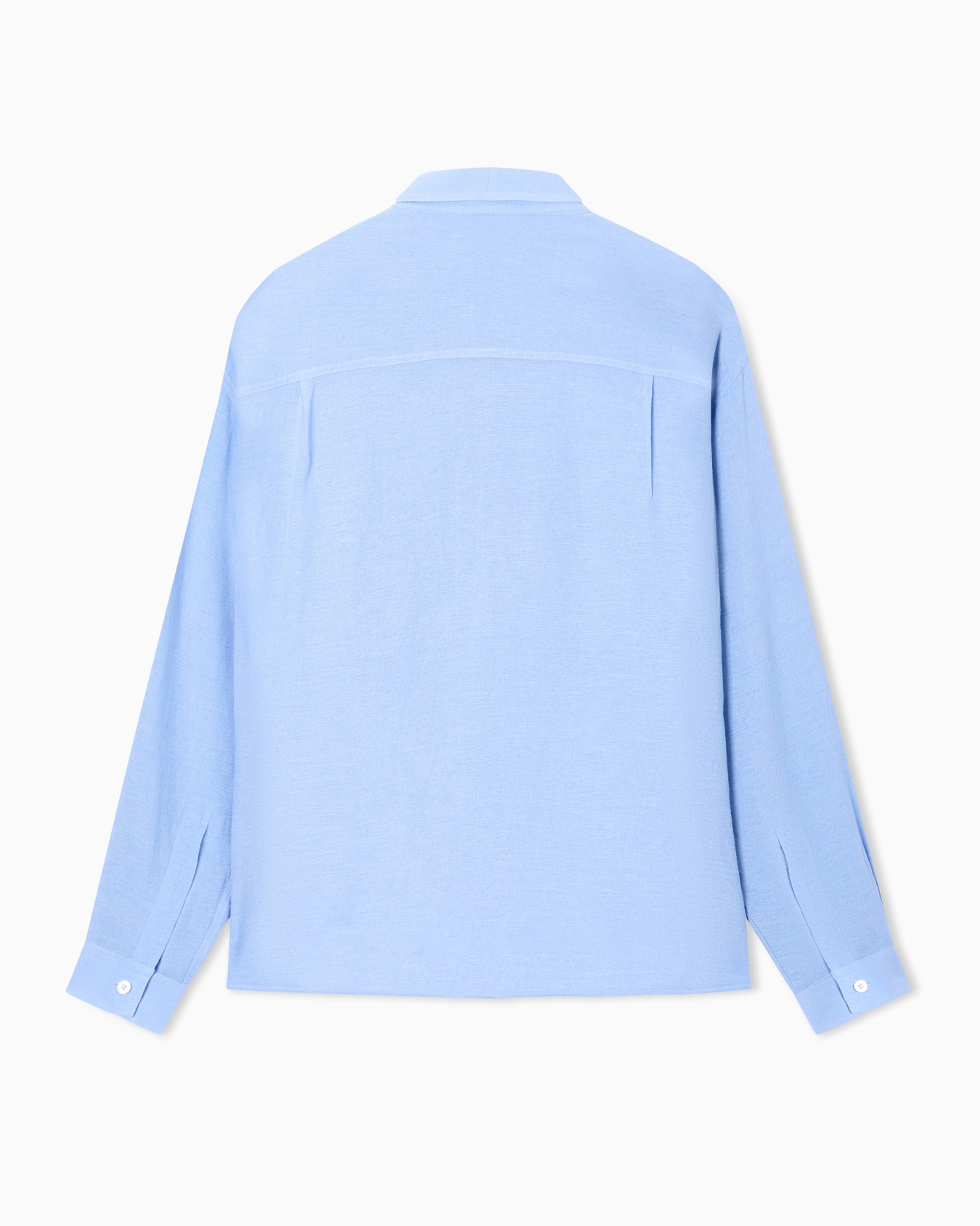 Denim-effect linen-blend shirt Slide 1