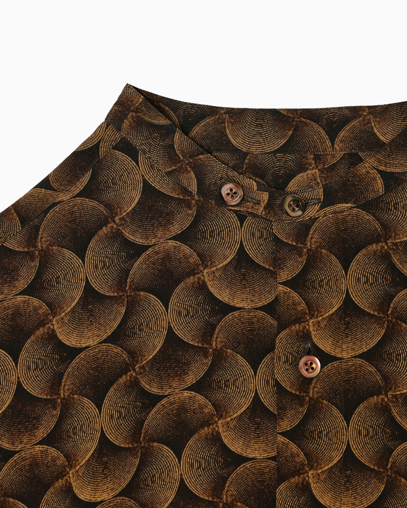 프린트 크레퐁 패브릭 구루 칼라 셔츠 슬라이드 3