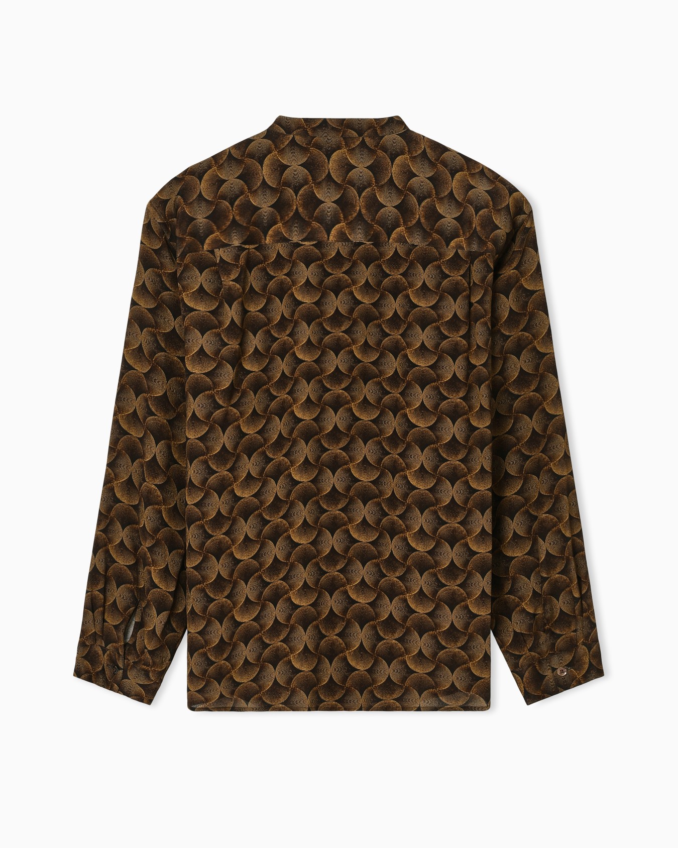 프린트 크레퐁 패브릭 구루 칼라 셔츠 슬라이드 1