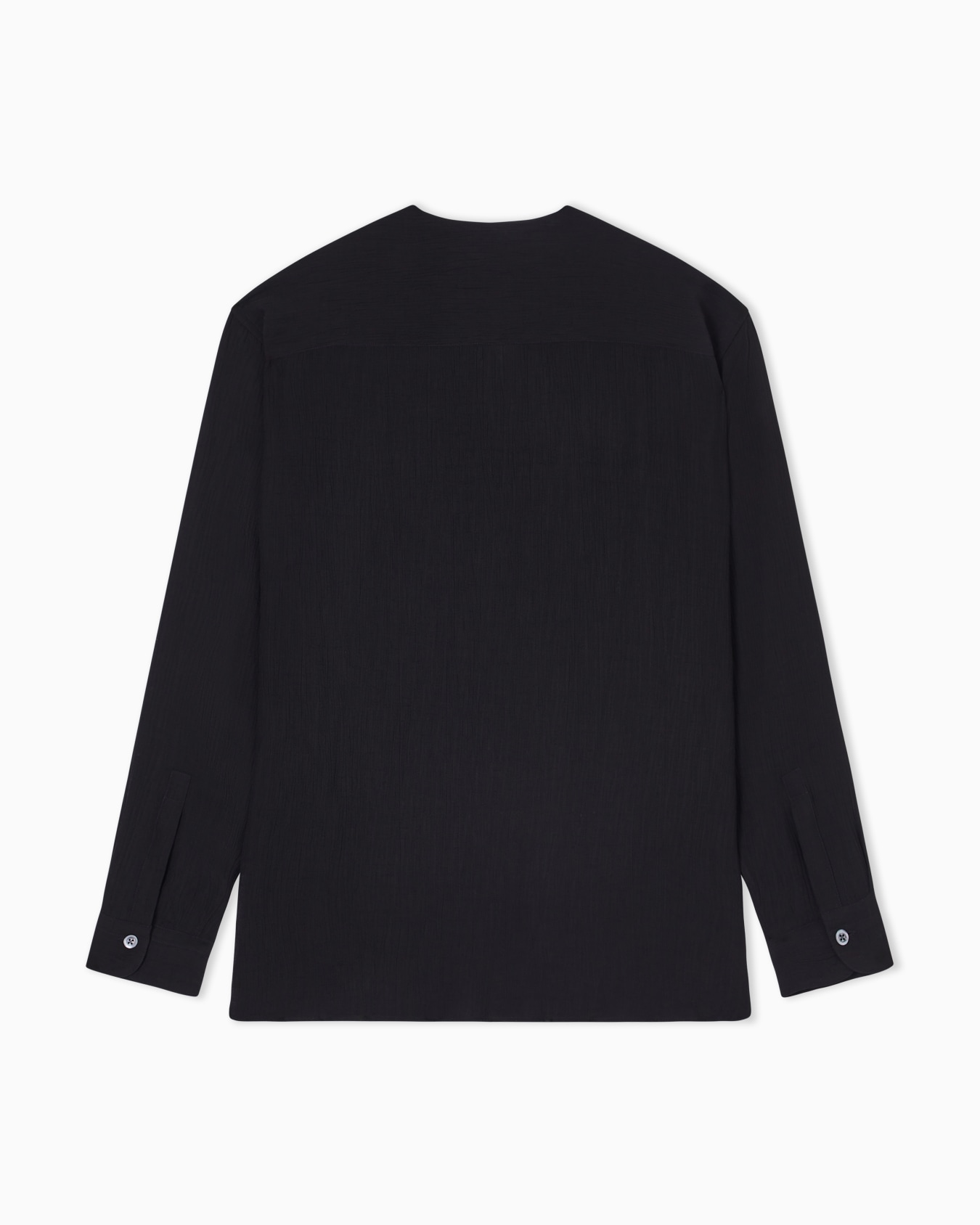 Shirt with off-centre closure in crêpe fabric Slide 2
