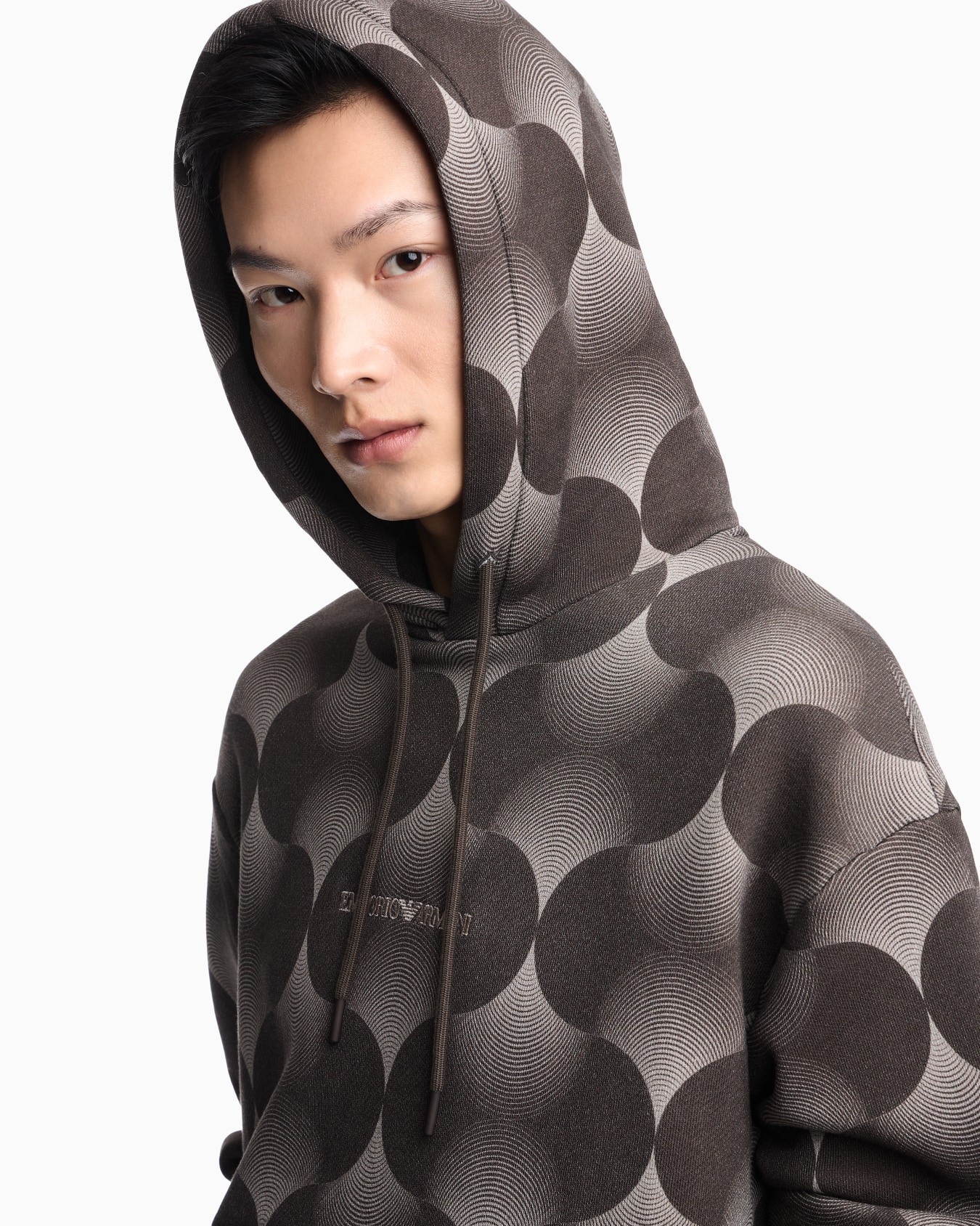 Sudadera con capucha de punto con estampado óptico Diapositiva 4