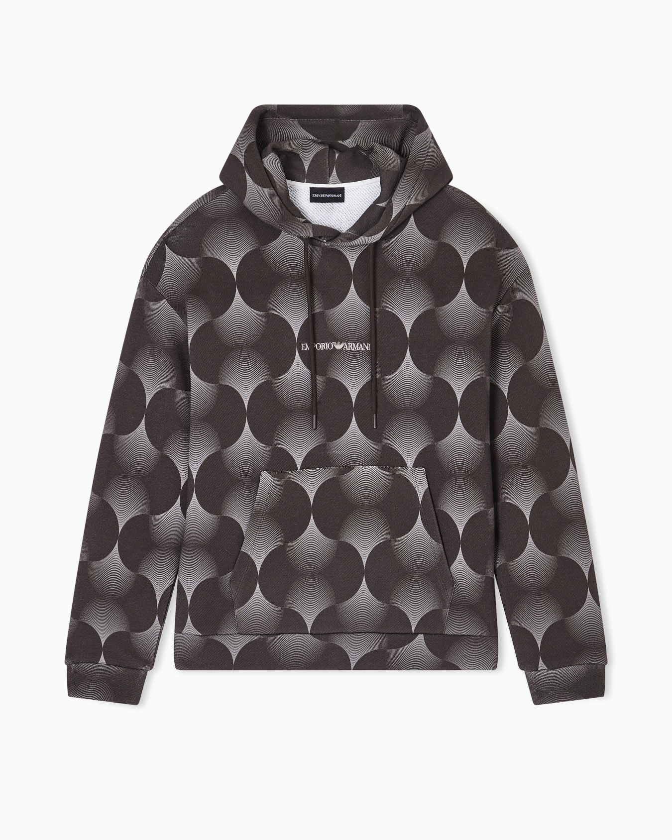 Hooded sweatshirt in optical print jersey Slide 0