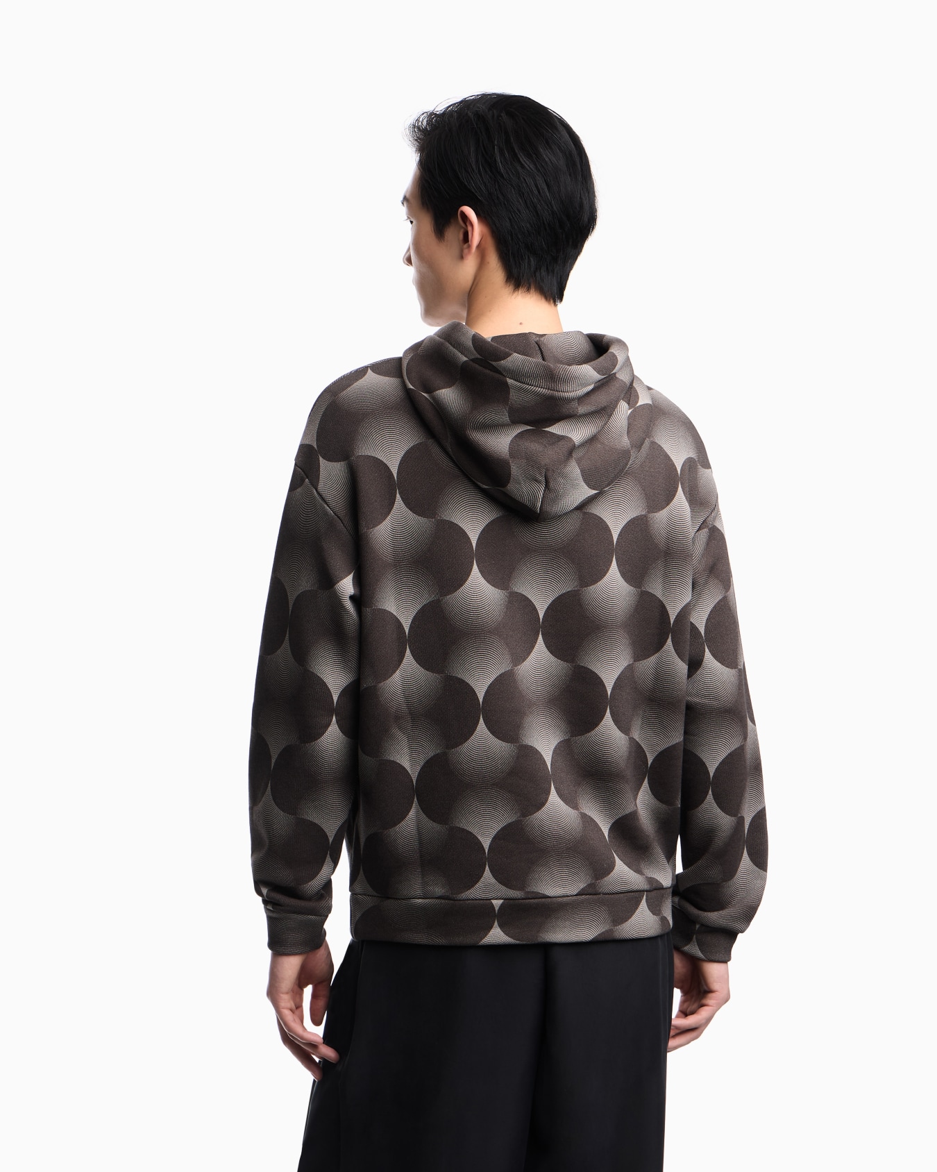 Sudadera con capucha de punto con estampado óptico Diapositiva 2