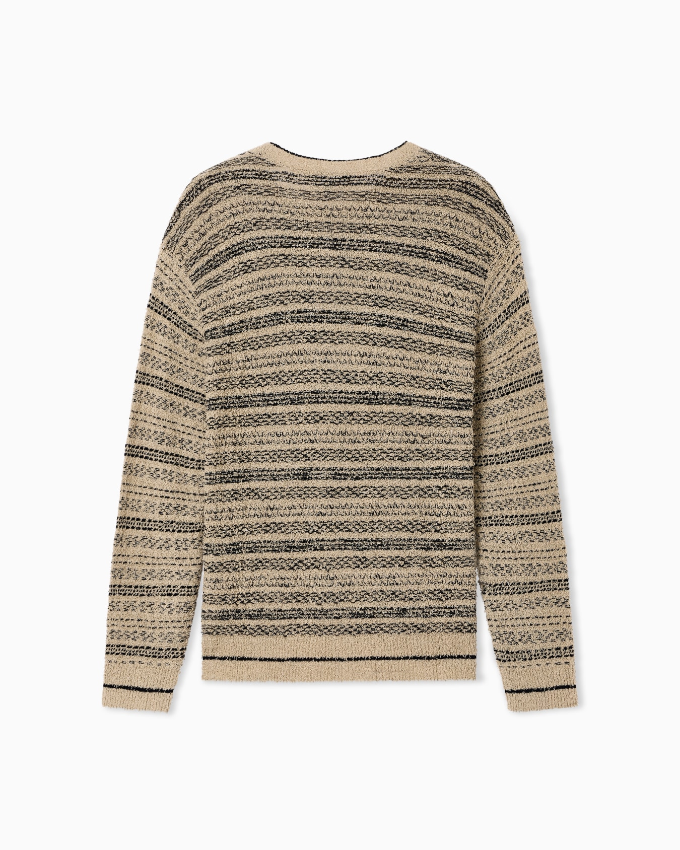 Crewneck sweater with knitted weaves Slide 3
