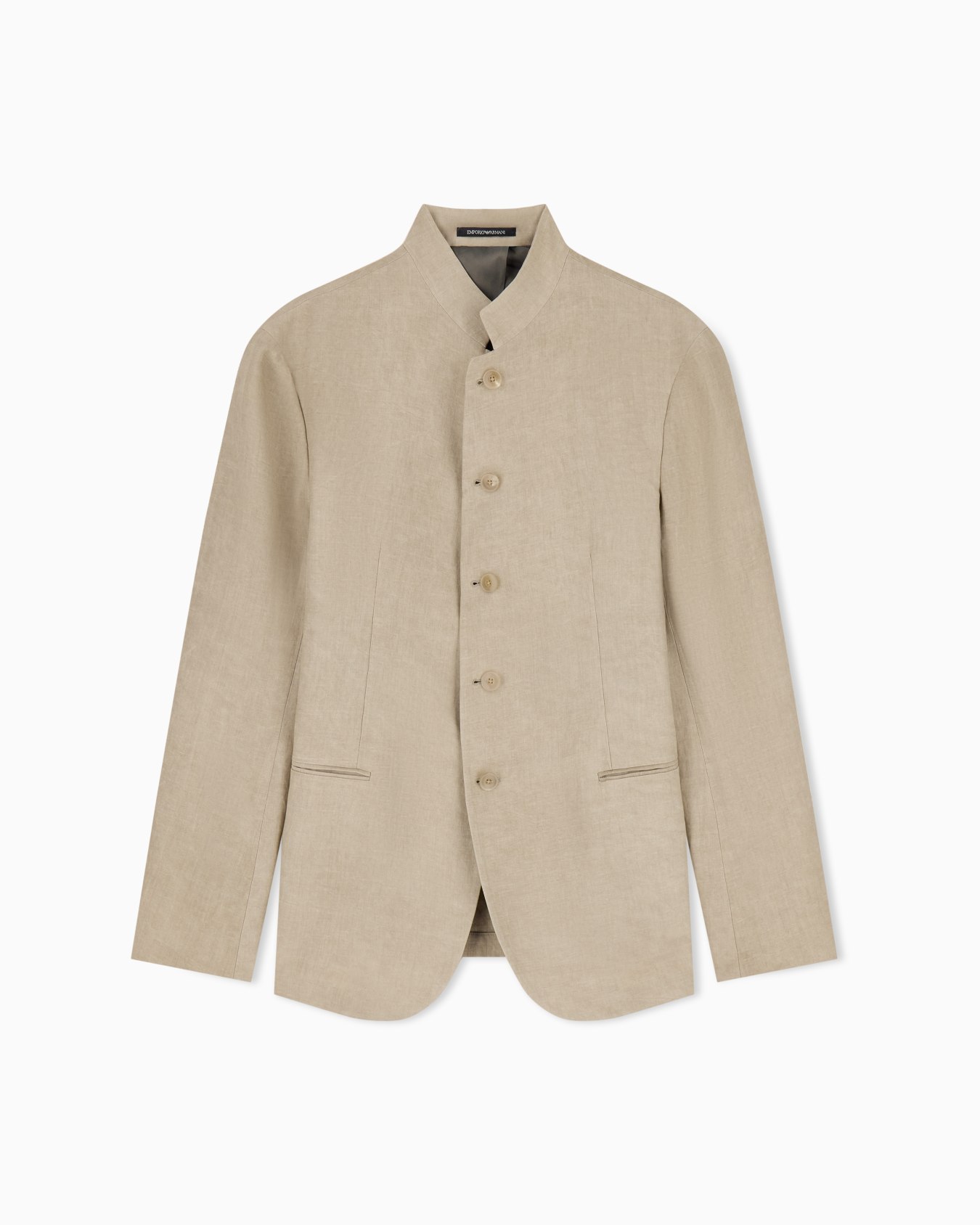 グルカラージャケット リネン混紡クレープ フェード加工 スライドする 0