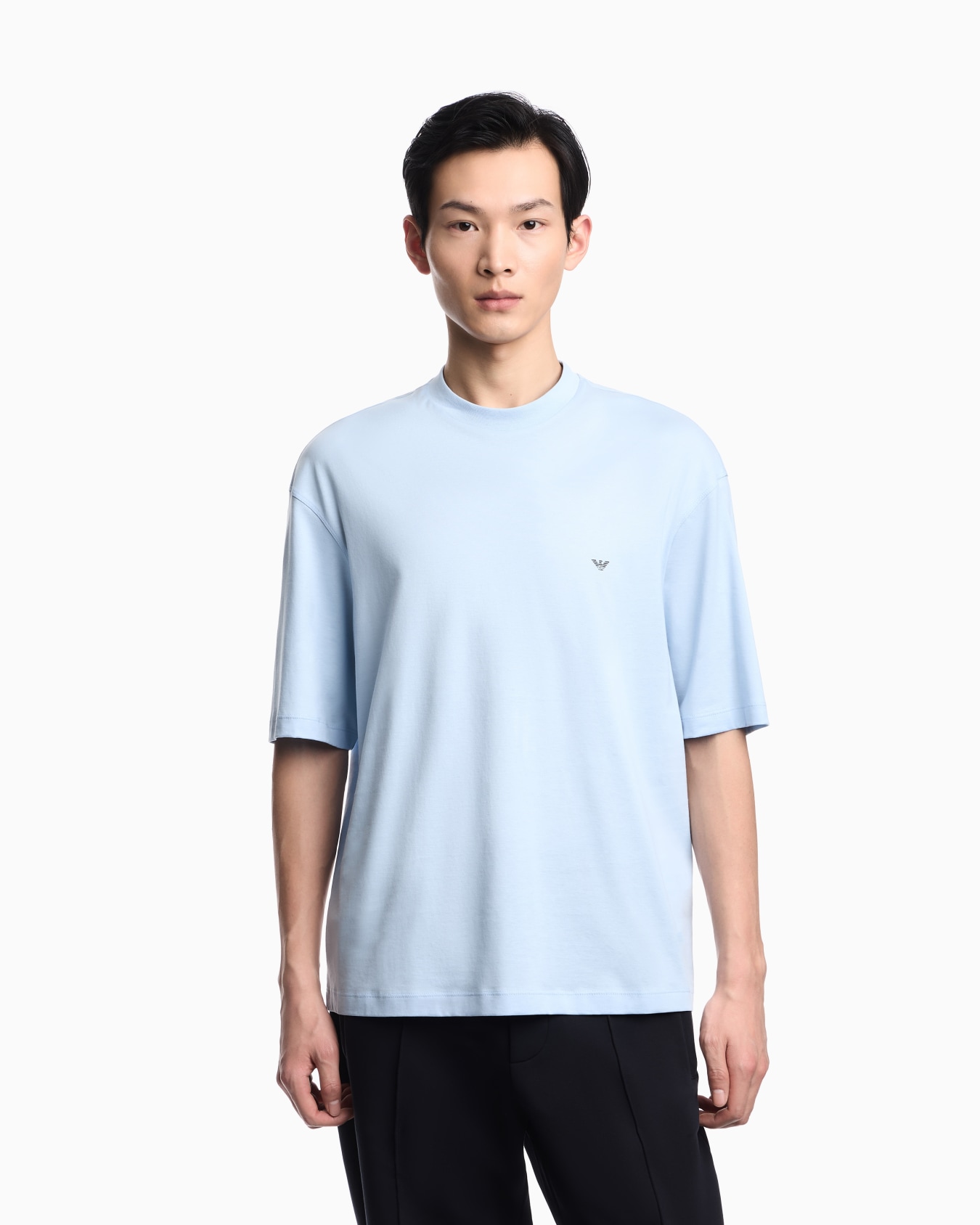 Oversized jersey T-shirt with used-effect logo print Slide 3