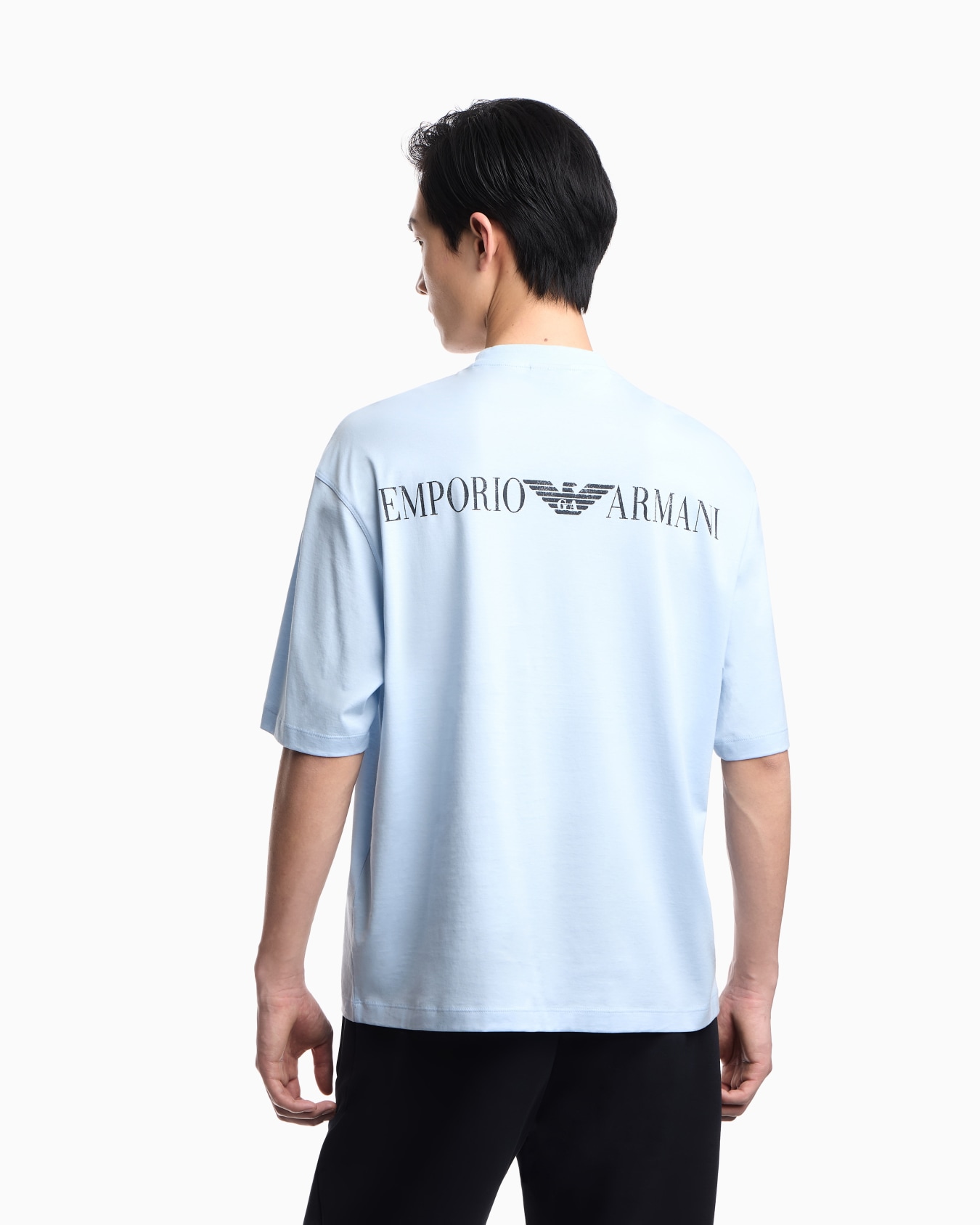 Oversized jersey T-shirt with used-effect logo print Slide 2
