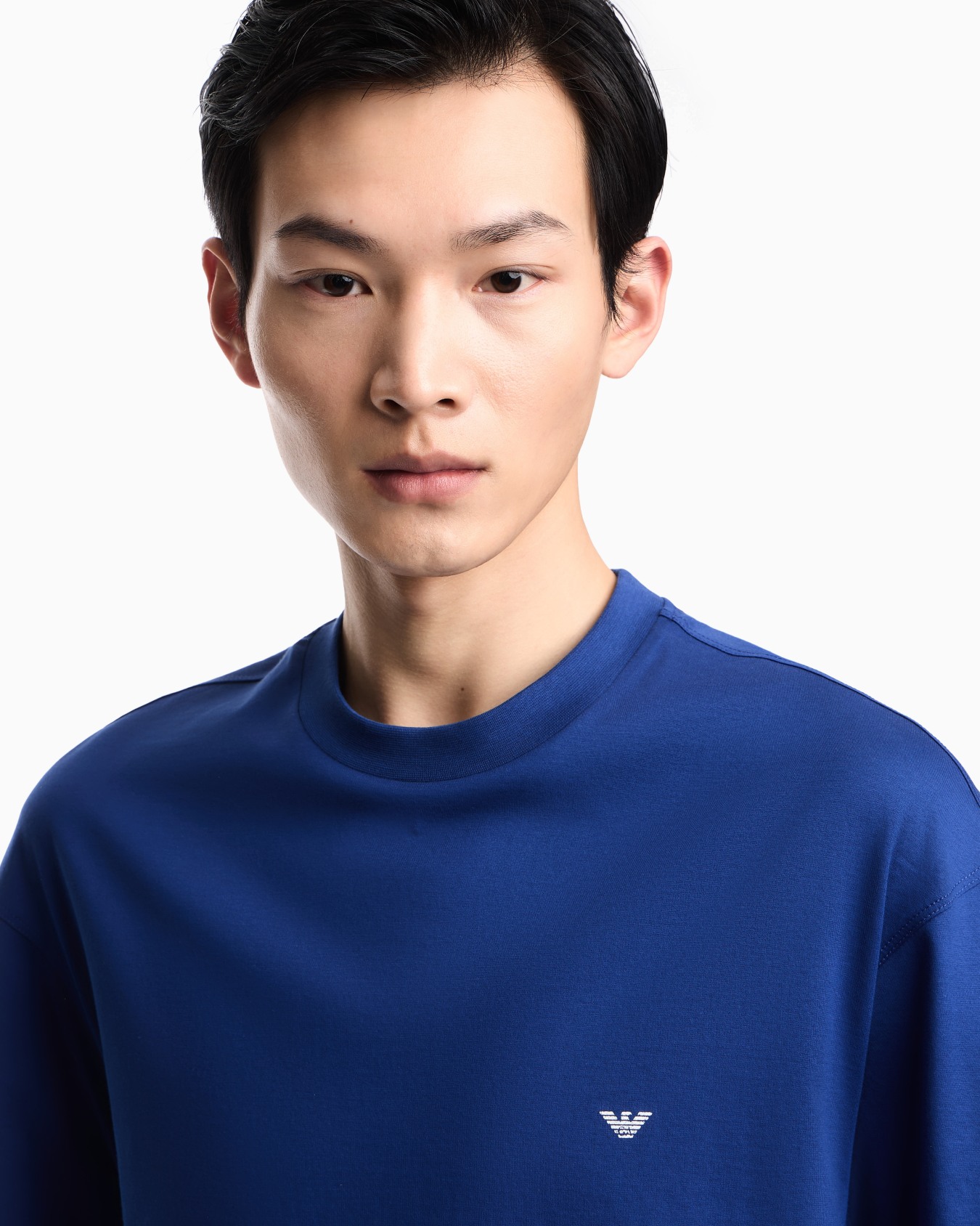 Oversized jersey T-shirt with used-effect logo print Slide 4