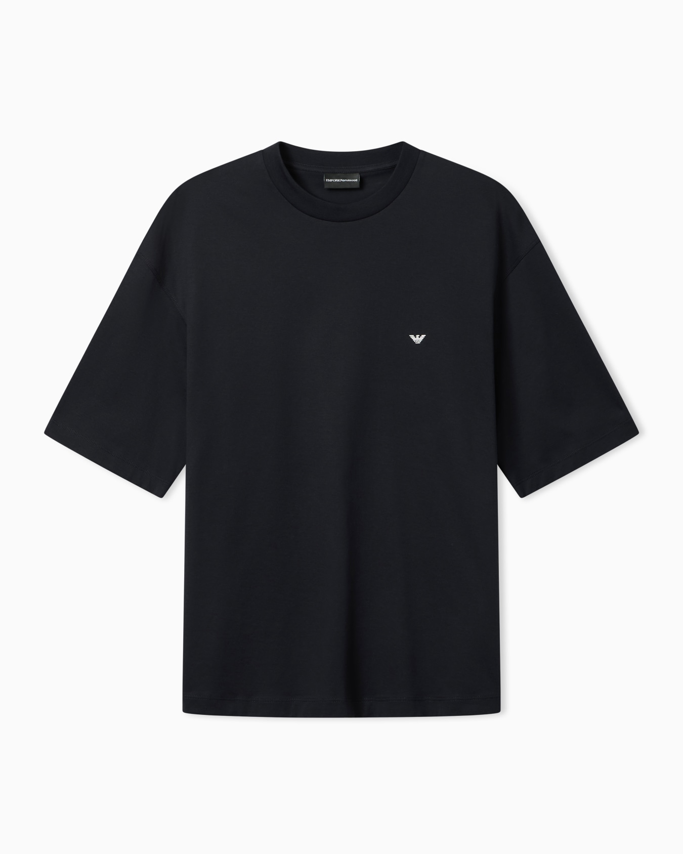 Over-fit jersey T-shirt with used-effect logo print Diapositiva 0