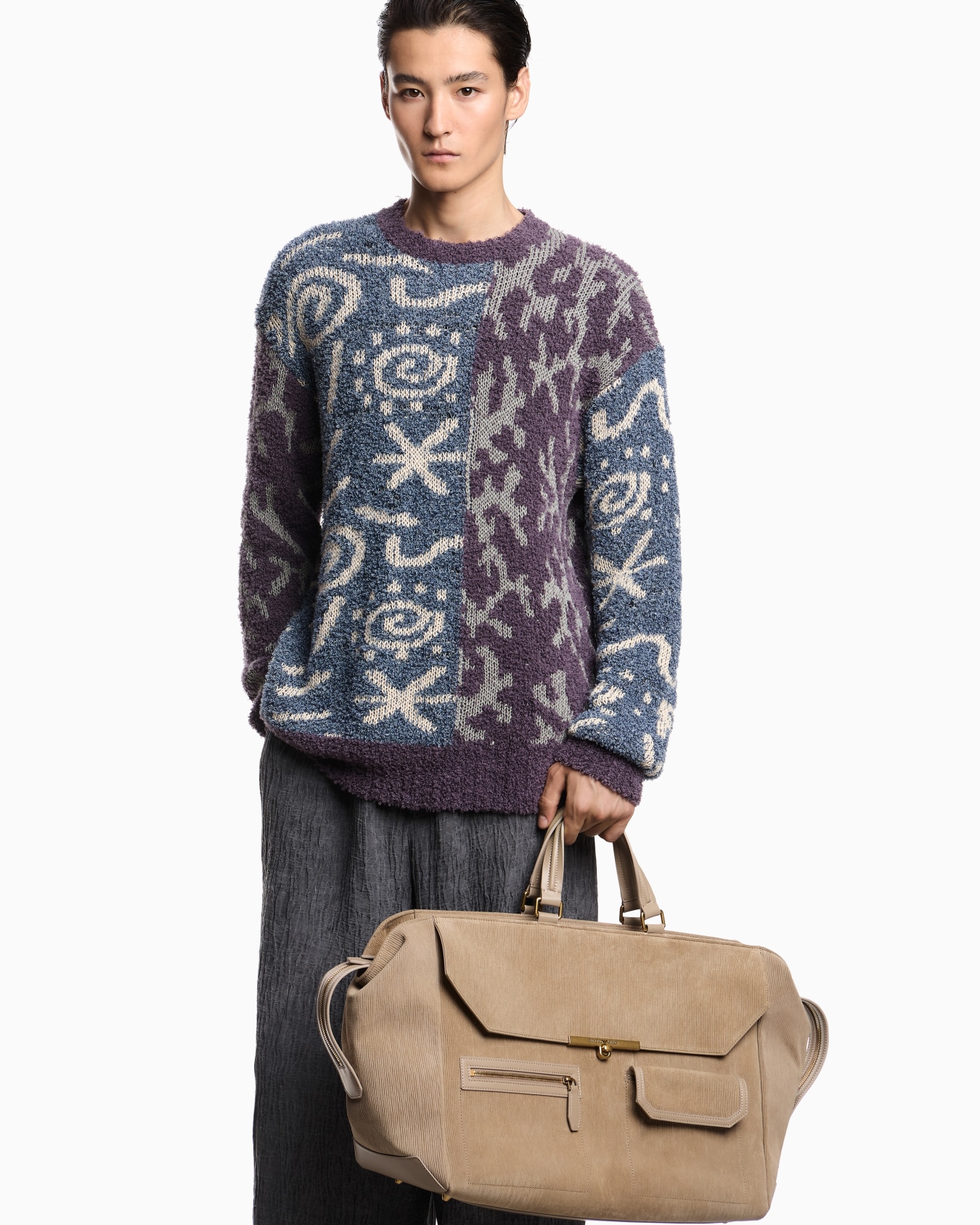 ASV oversized handbag in embossed suede Slide 5