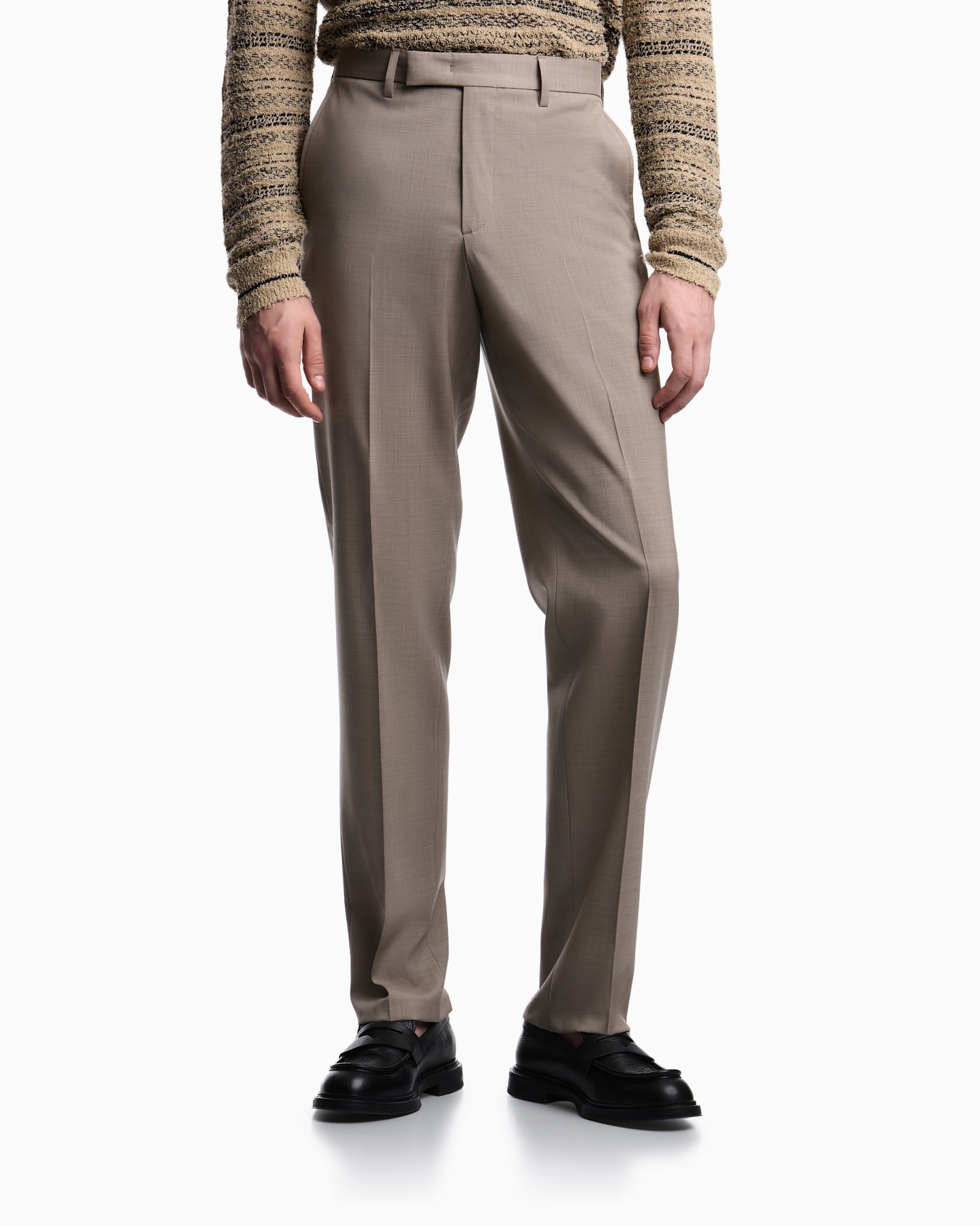 Trousers in natural stretch tropical light wool Slide 2