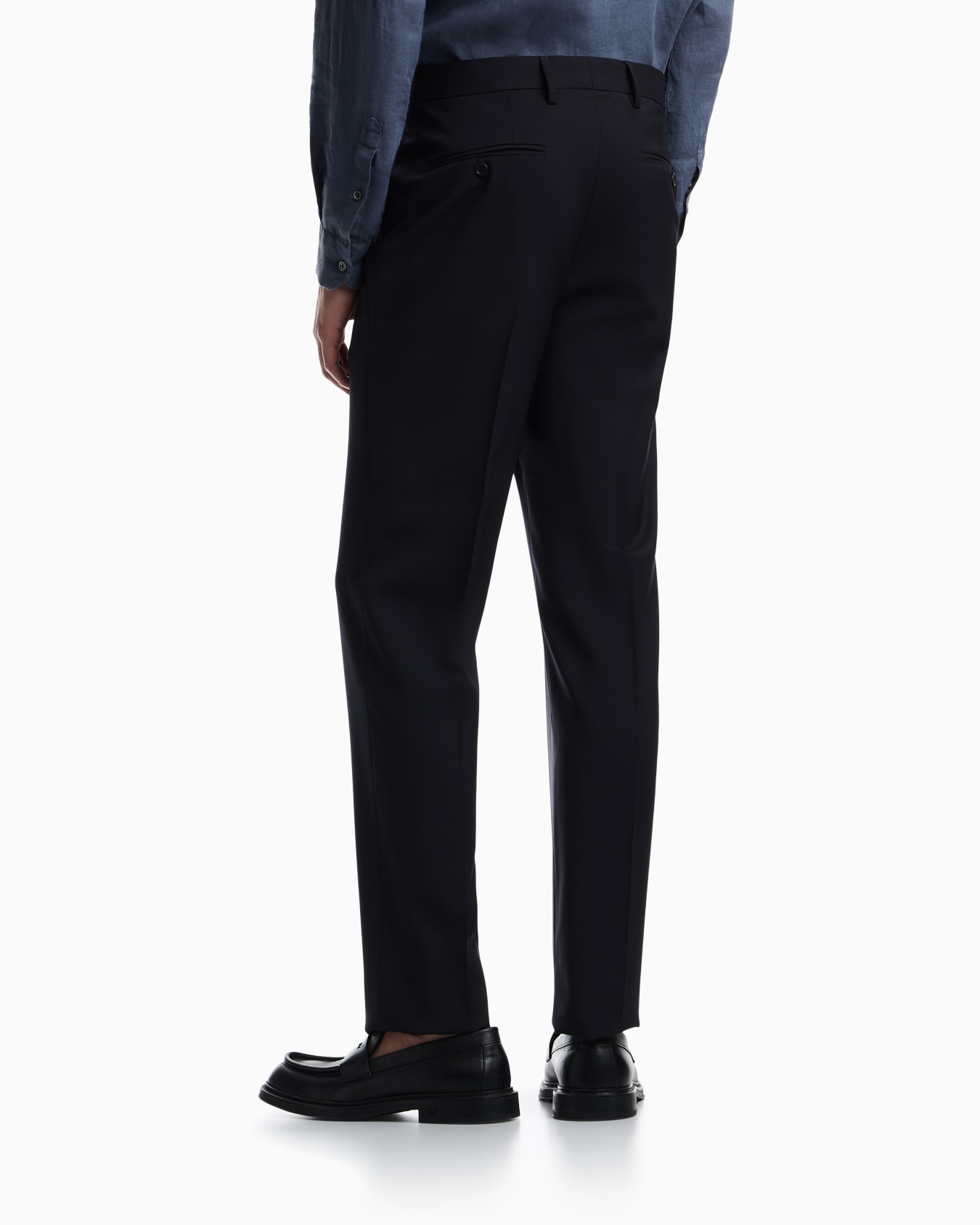 Trousers in natural stretch tropical light wool Slide 3