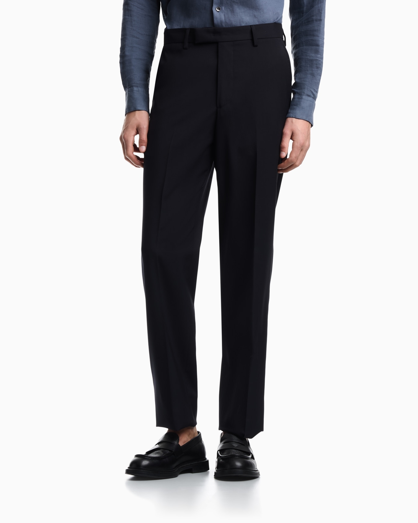 Trousers in natural stretch tropical light wool Slide 2