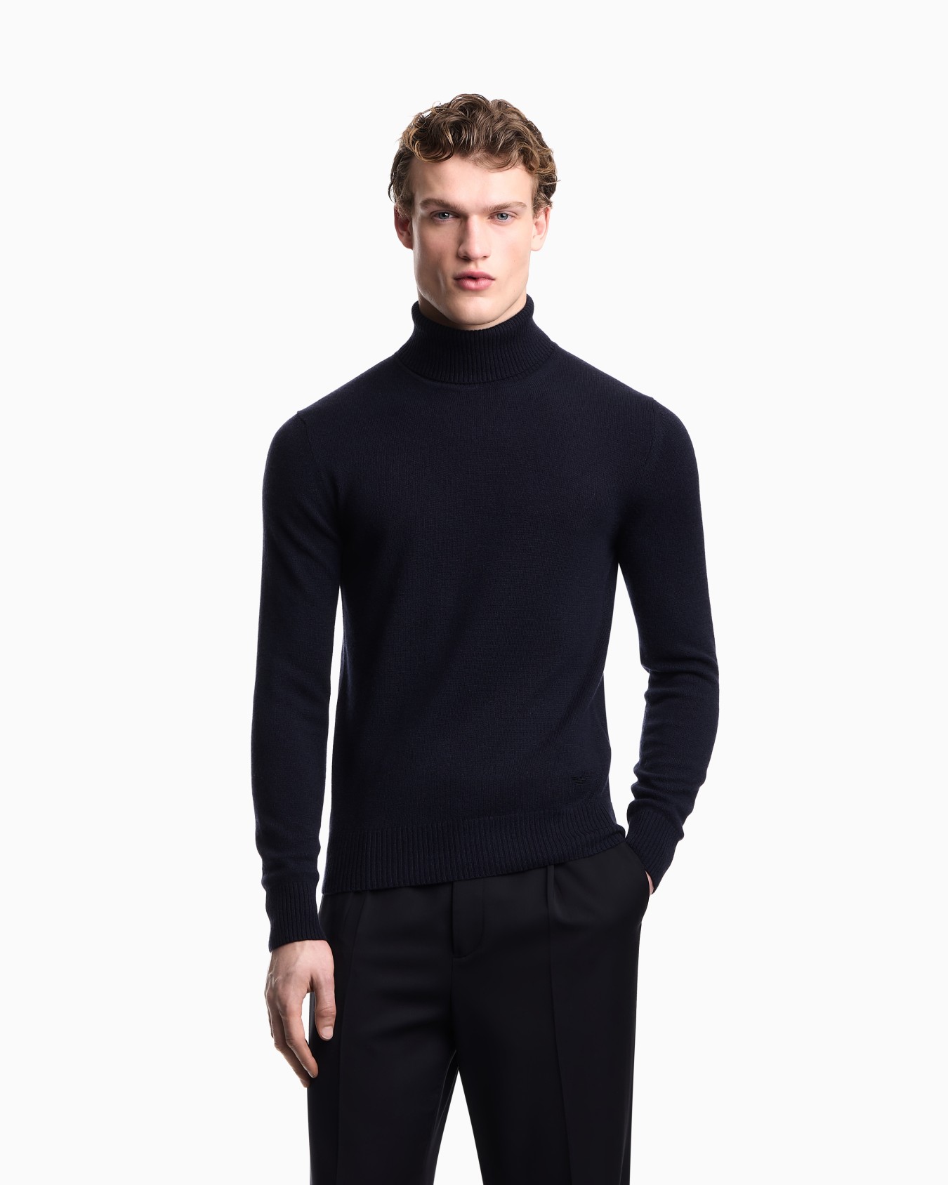 Rollkragenpullover aus reinem Kaschmir in Glattstrick Folie 3