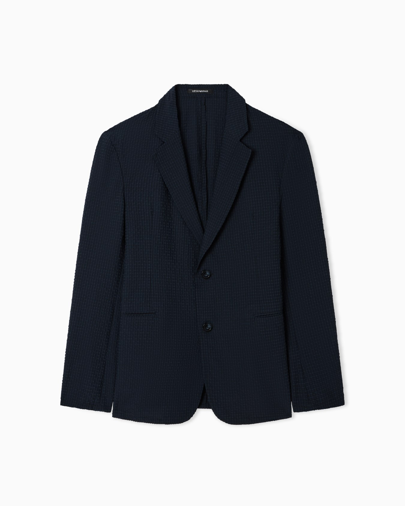 Icon printed technical-seersucker single-breasted jacket Slide 0