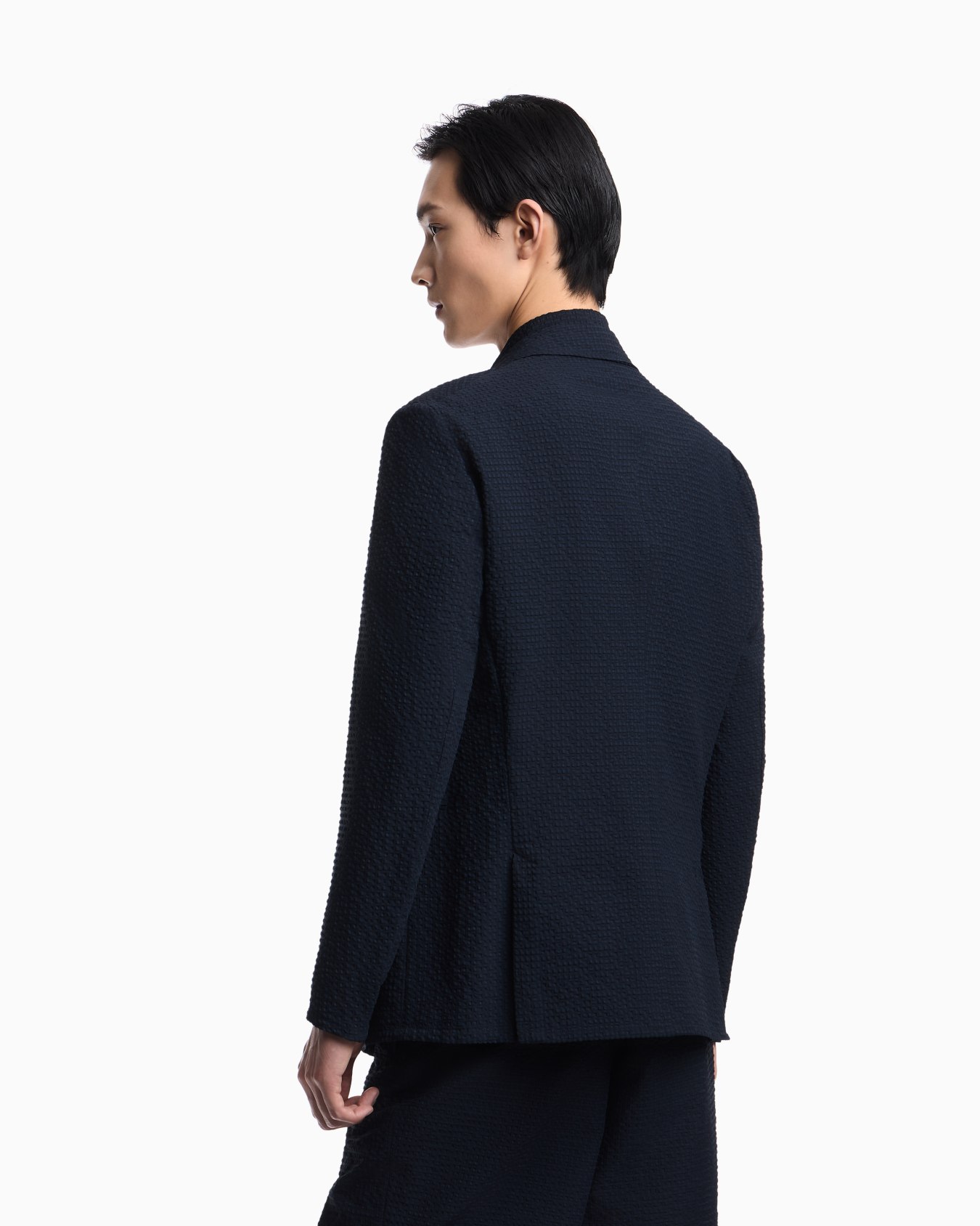 Icon printed technical-seersucker single-breasted jacket Slide 2