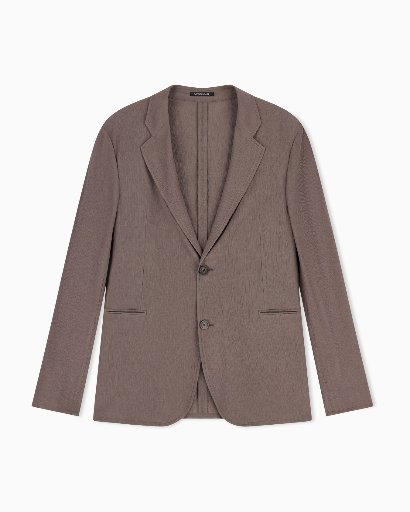 Single-breasted jacket in 3D wrinkle-effect crêpe fabric Slide 0