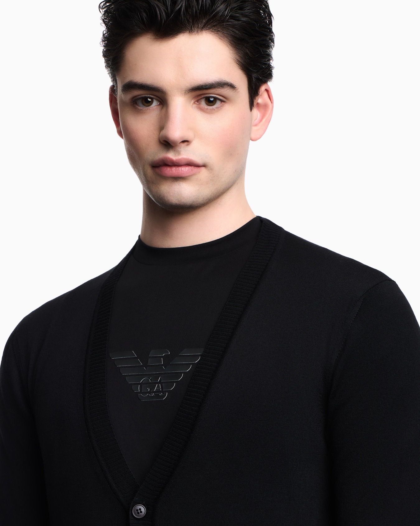 Pure virgin wool V-neck cardigan Slide 4