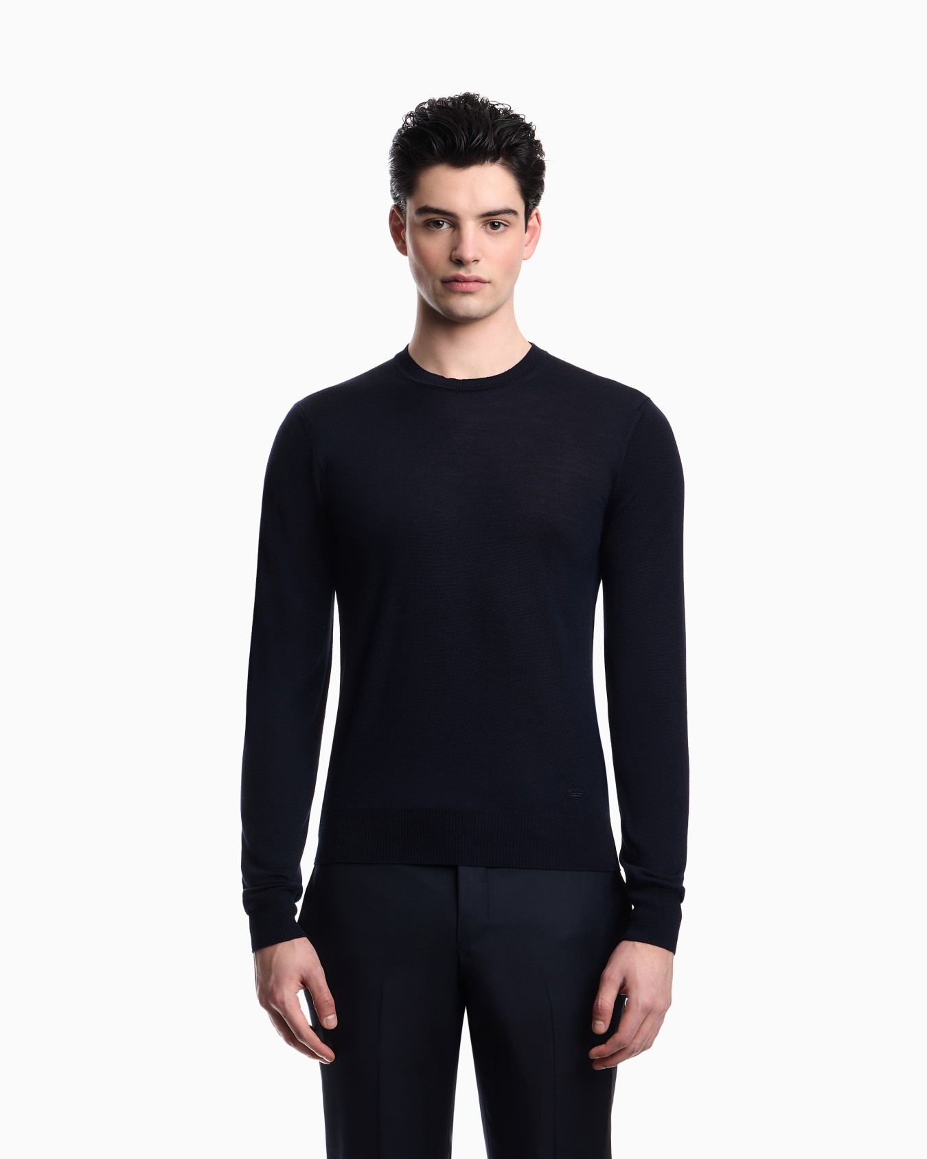 Pullover Essential in virgin wool with ribbed trims Slide 3