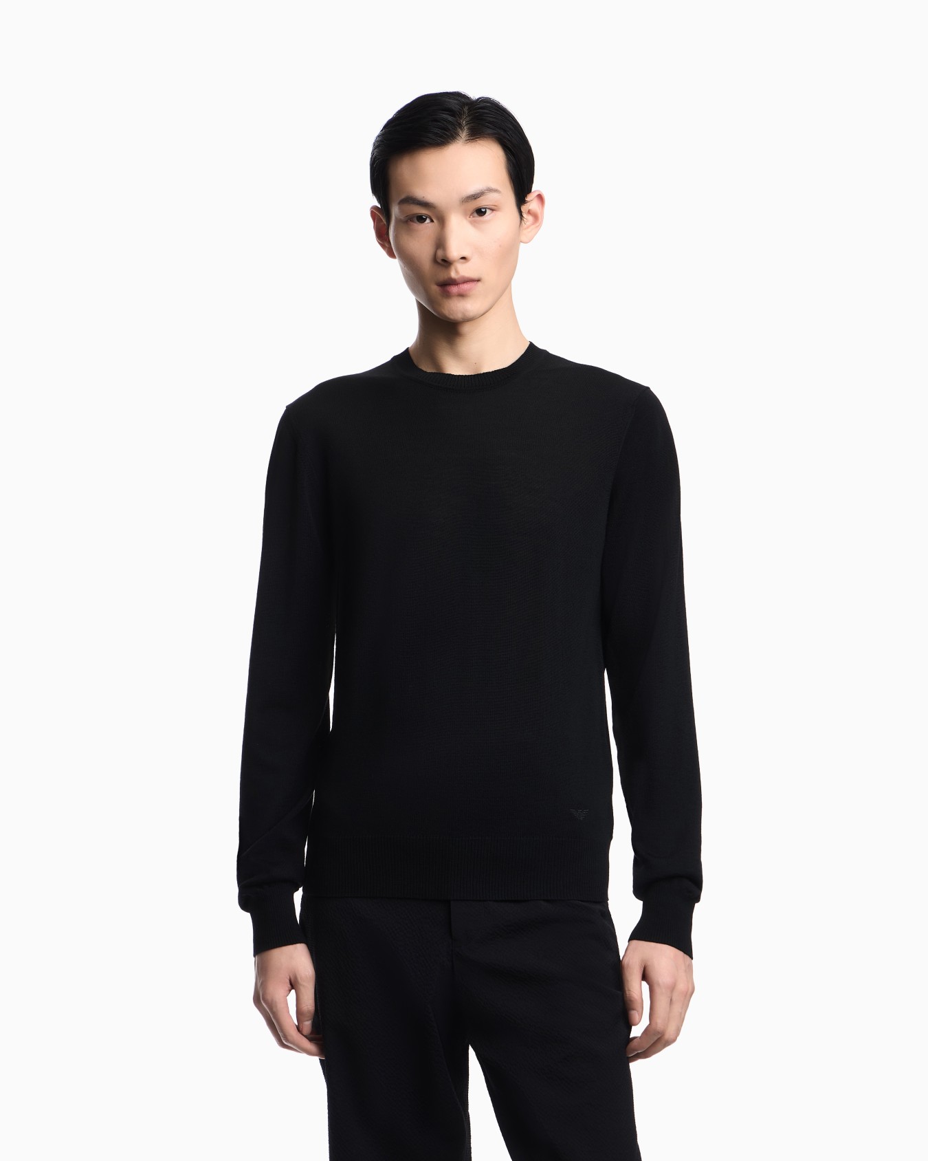 Pullover Essential in virgin wool with ribbed trims Slide 3