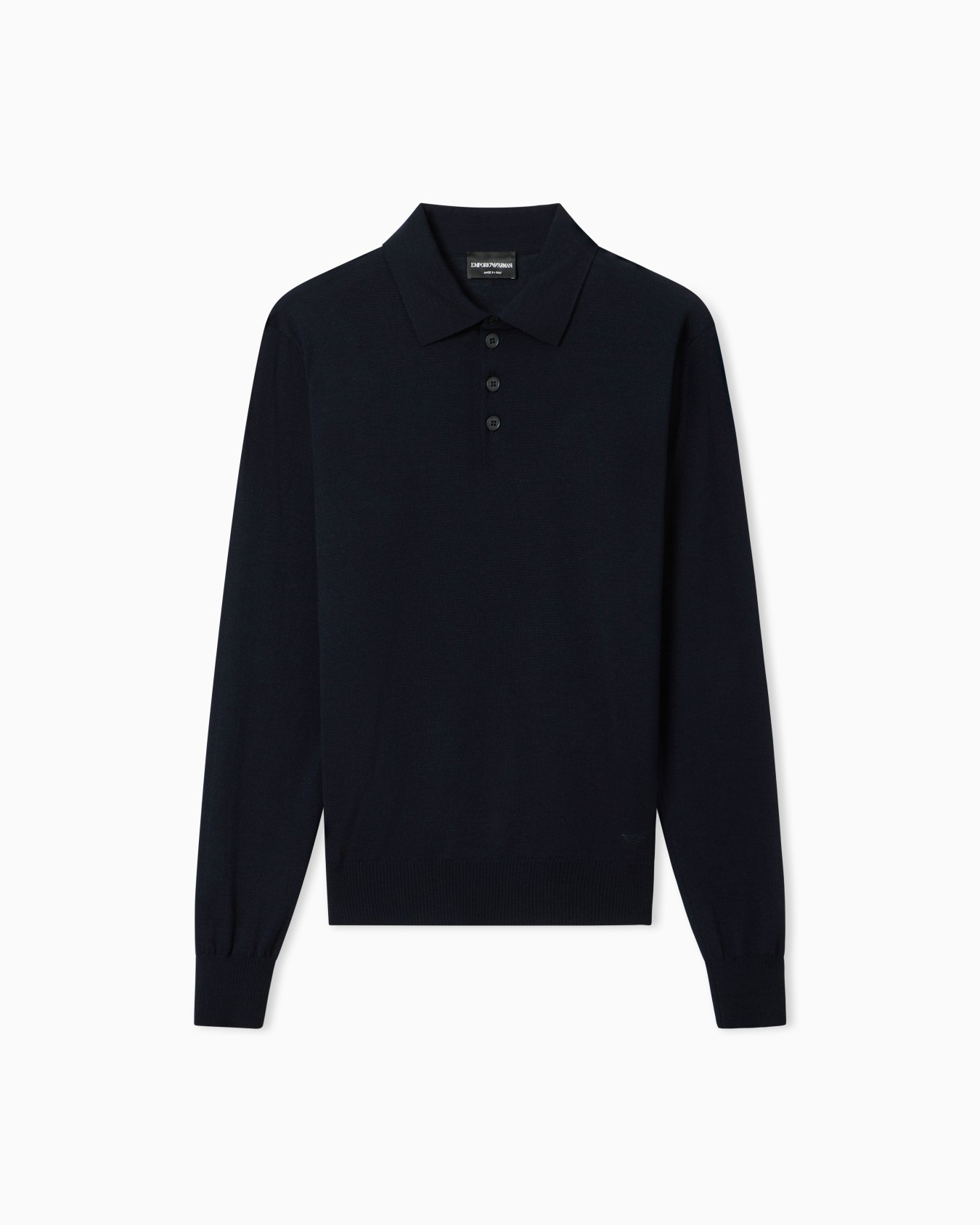 Pure virgin-wool jumper with polo-shirt collar Slide 0