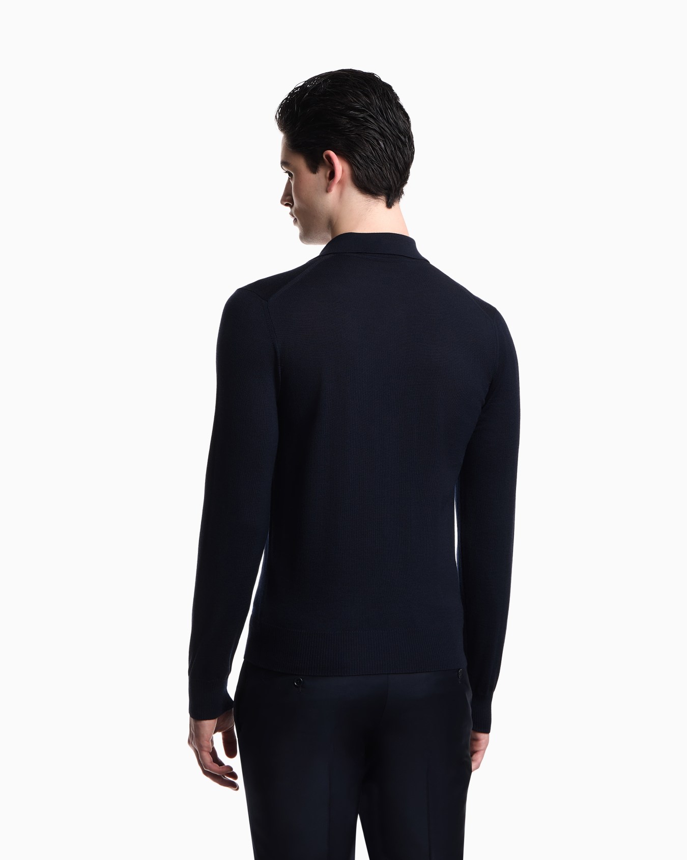 Pure virgin-wool jumper with polo-shirt collar Slide 2