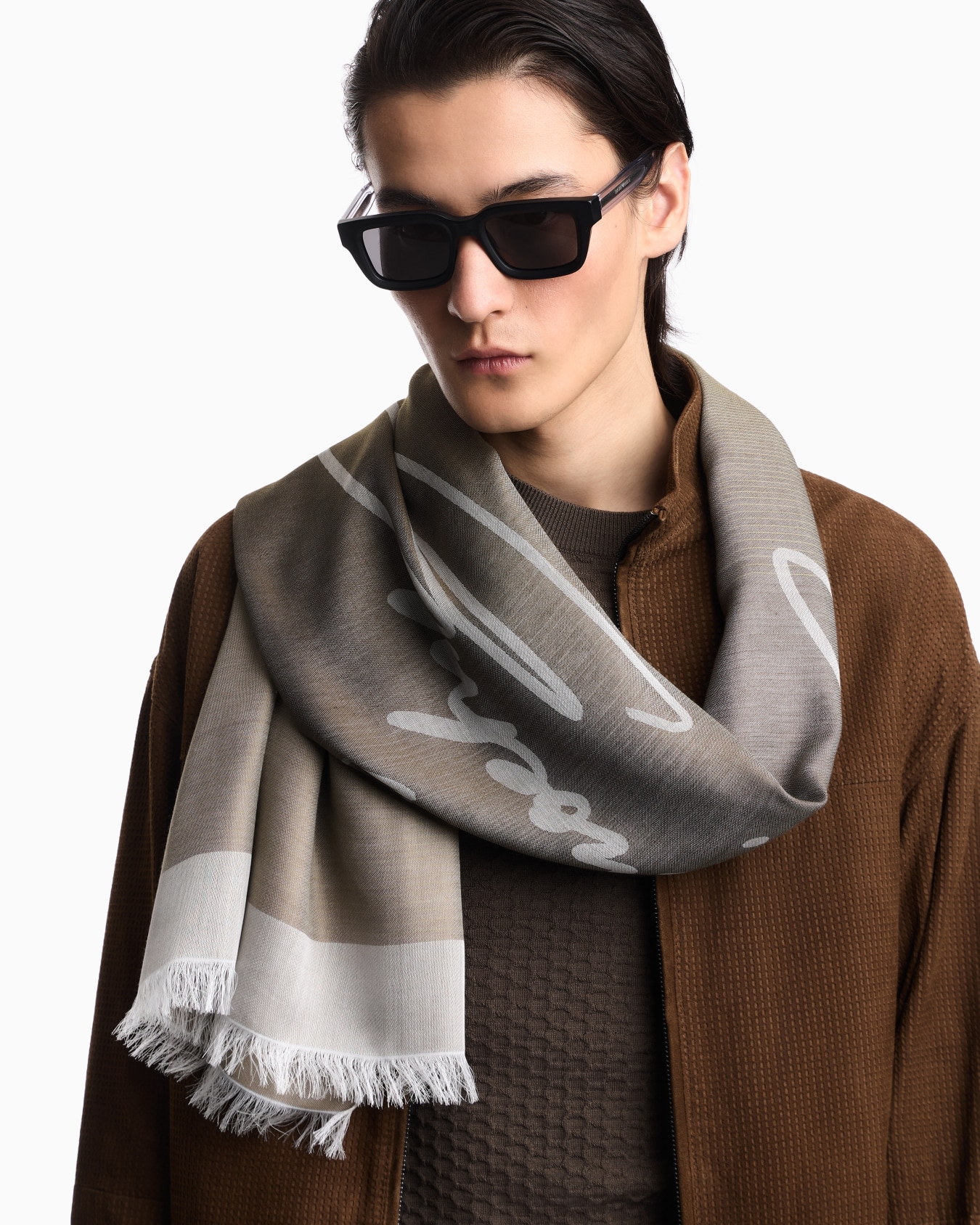 Étole avec logo inscription jacquard Diapositive 2