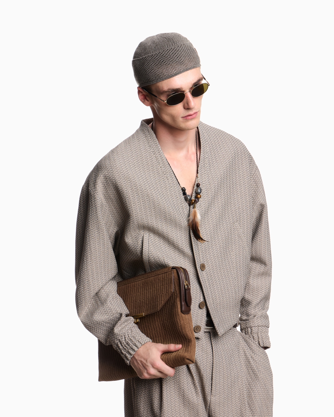 Icon punch-stitch linen blend cap Slide 2