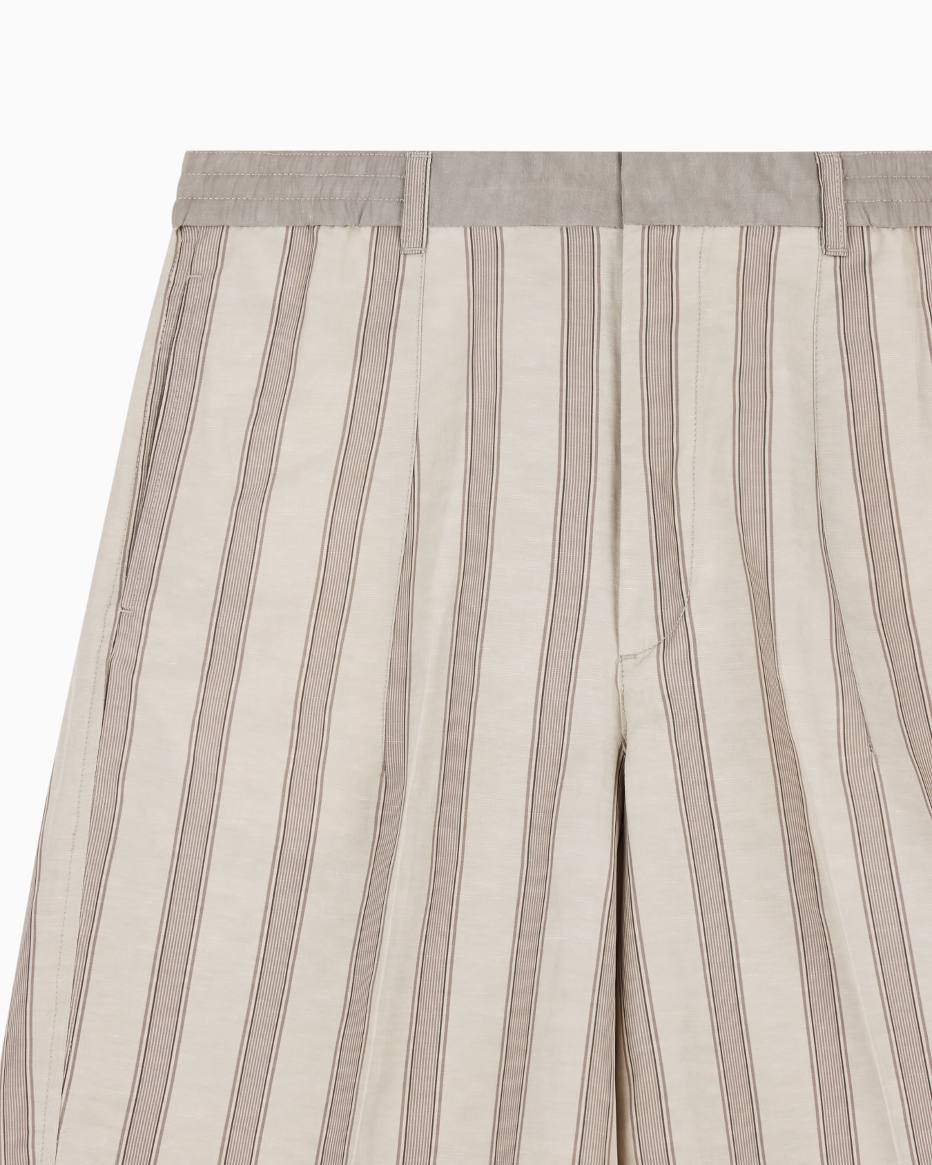 バミューダパンツ リネン混紡 オールオーバーパターン スライドする 4