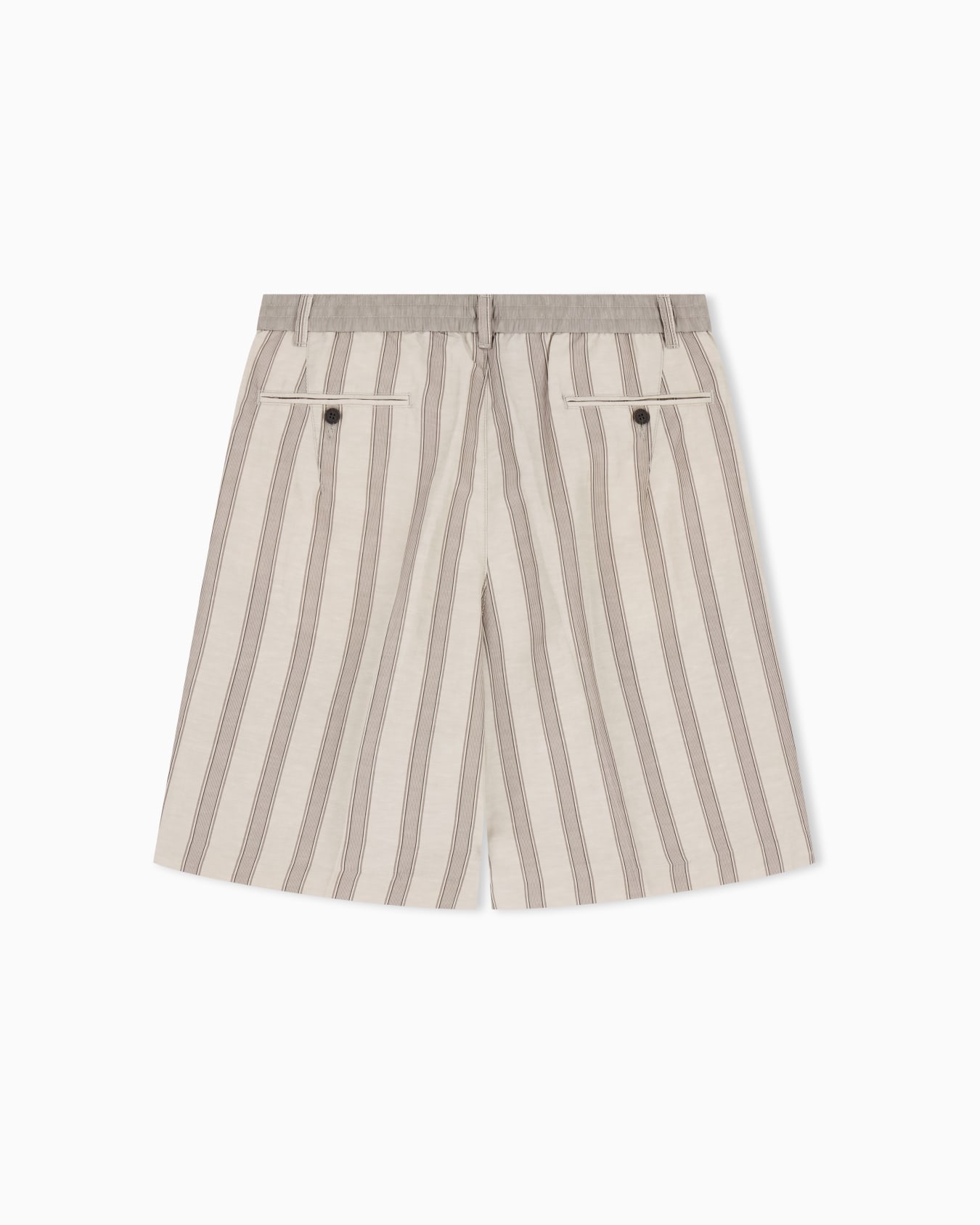 バミューダパンツ リネン混紡 オールオーバーパターン スライドする 3