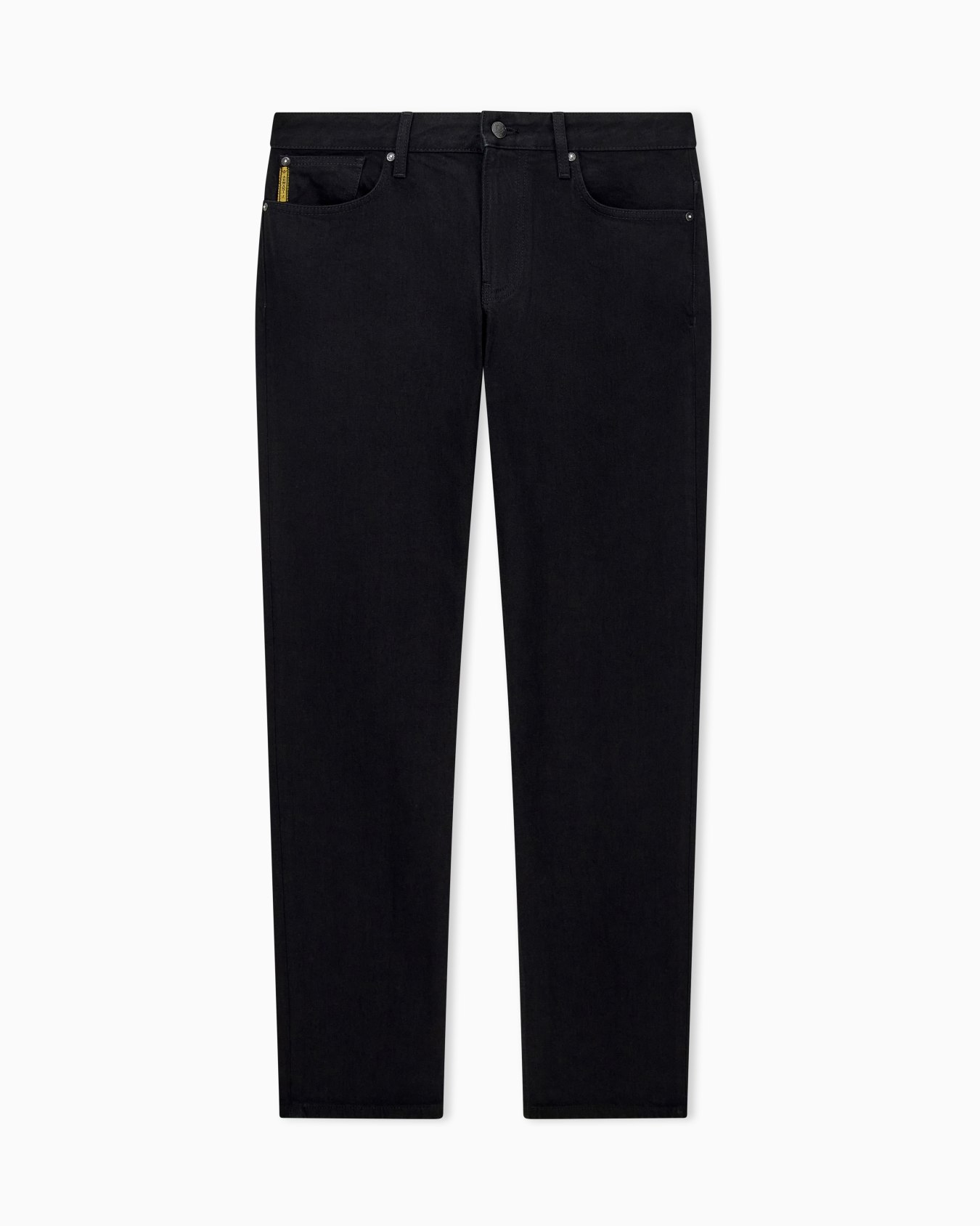 Slim fit five-pocket denim jeans with metal logo Slide 0