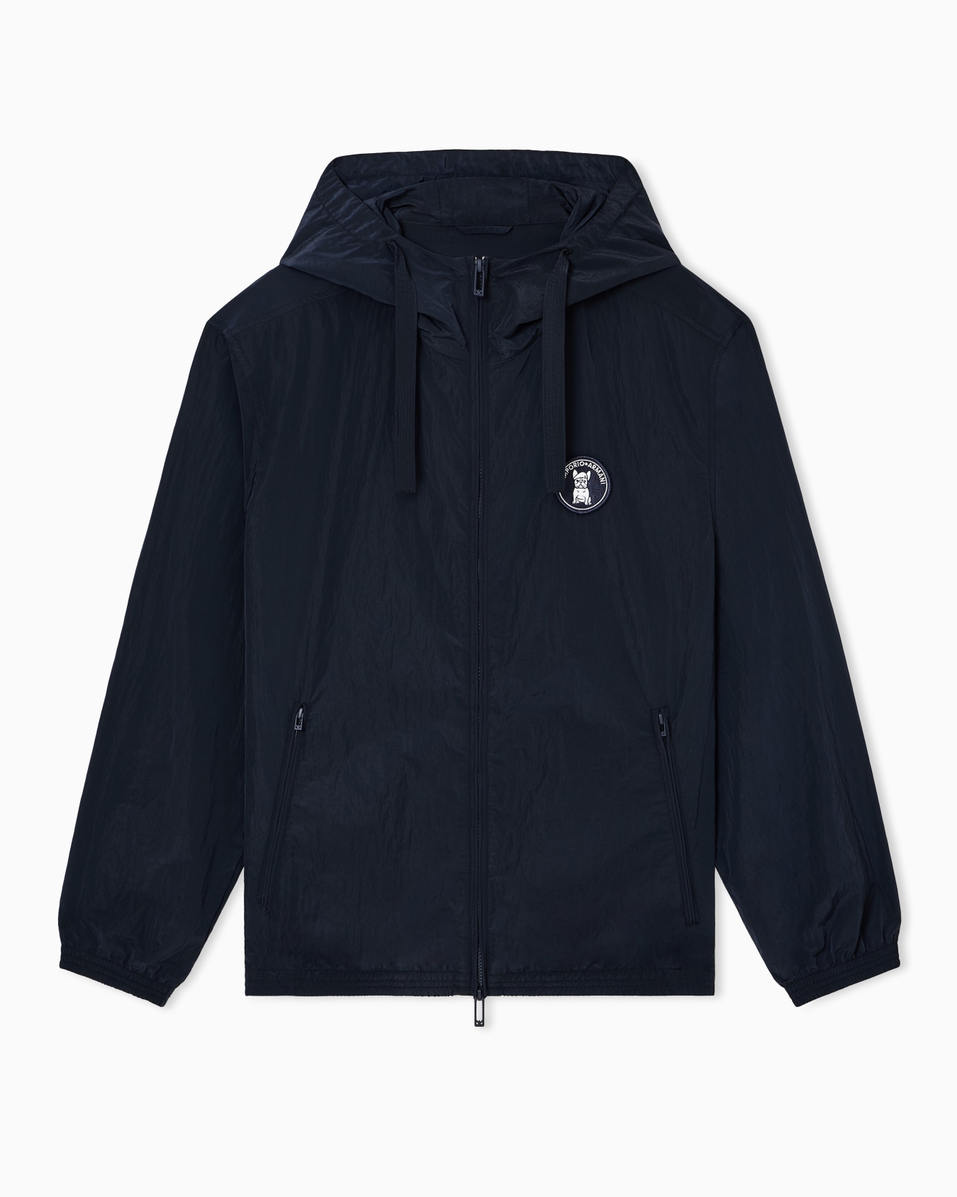 Blouson hooded nylon crinkle patch french bulldog Slide 0