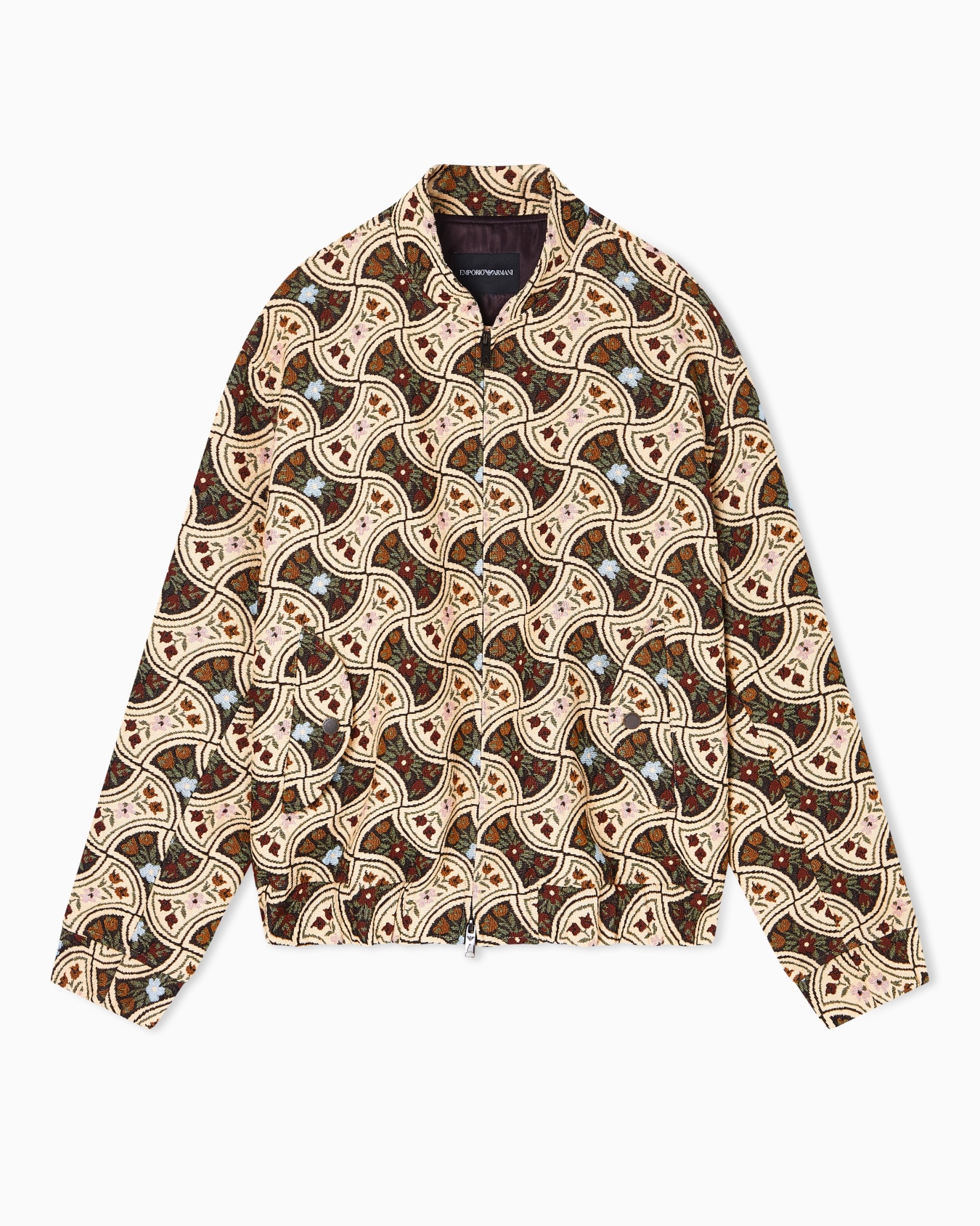 Gobelin jacquard blouson with diamond motif Slide 0