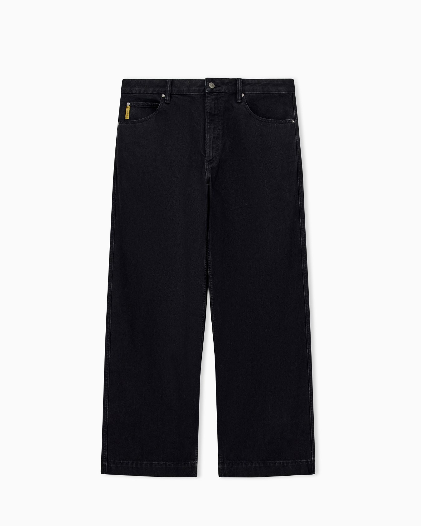 Wide-leg five-pocket jeans in light enzyme wash denim Slide 0