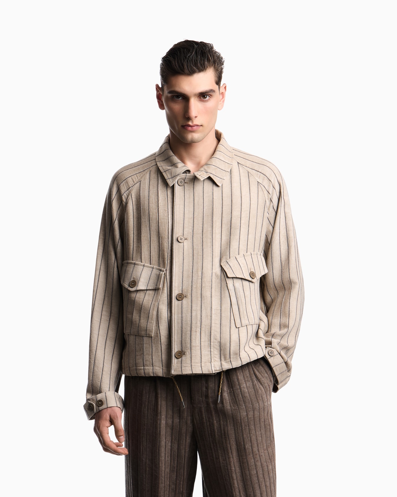 Blouson in tessuto canneté tinto a freddo Slide 2