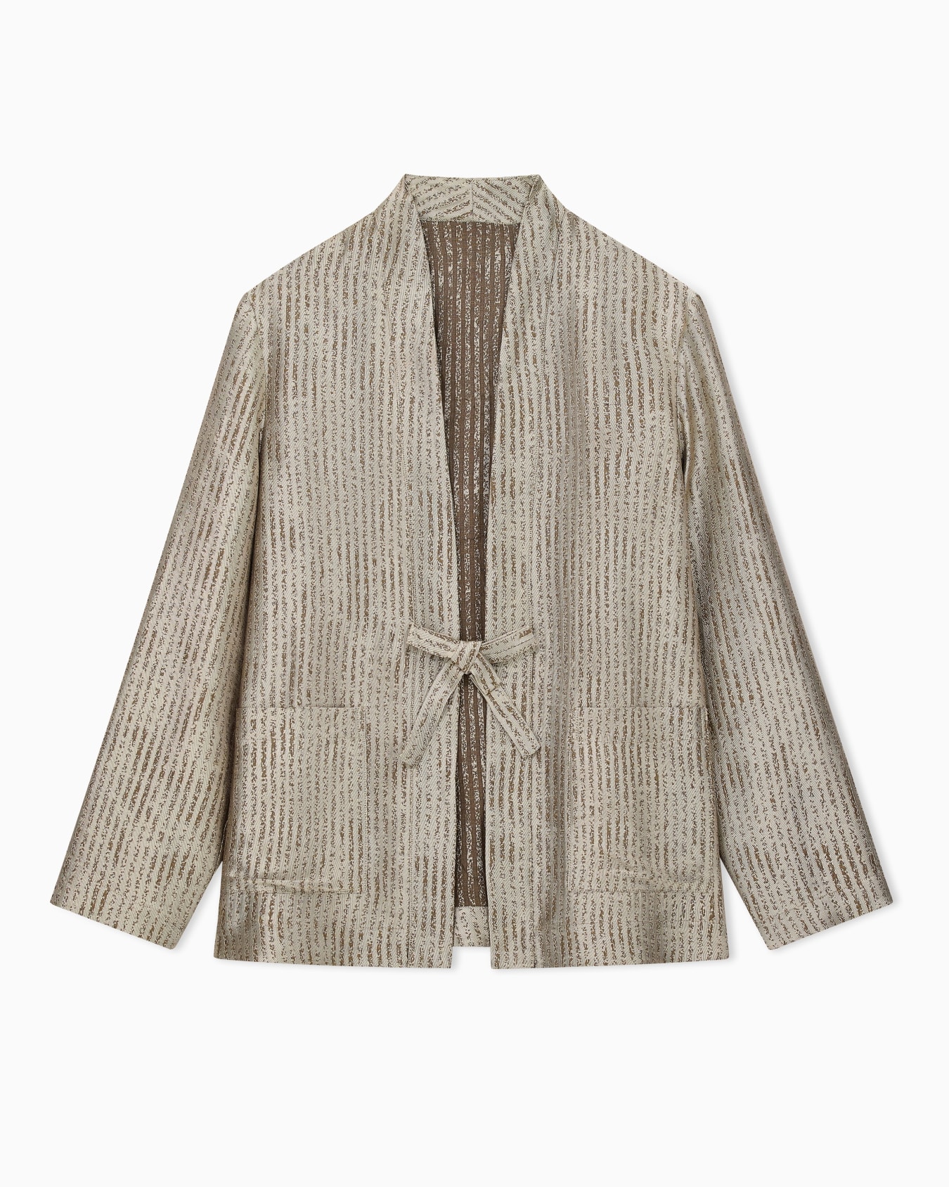 Kimono jacket in fluid jacquard fabric Slide 0