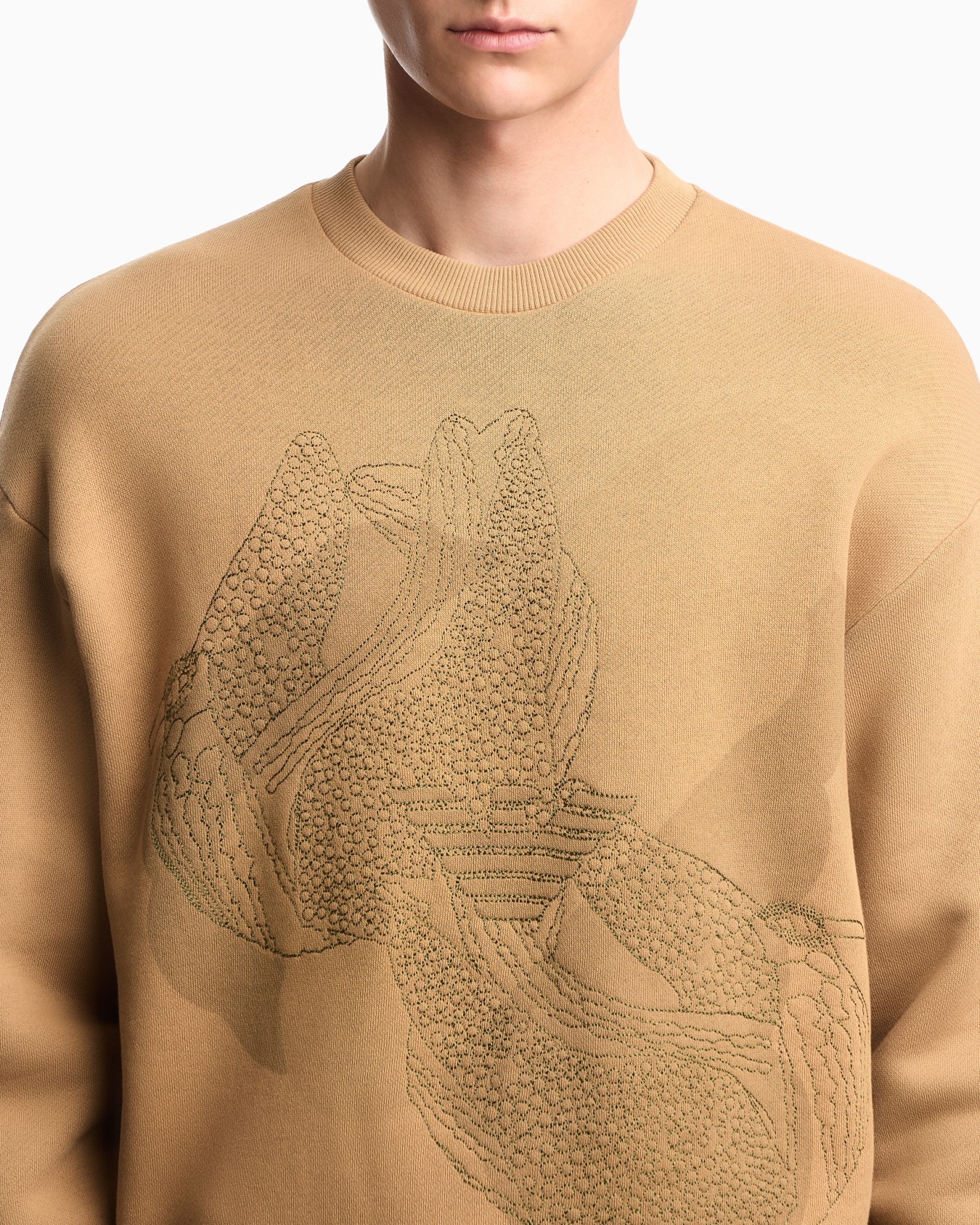 Jersey sweatshirt with embroidery and print Slide 4