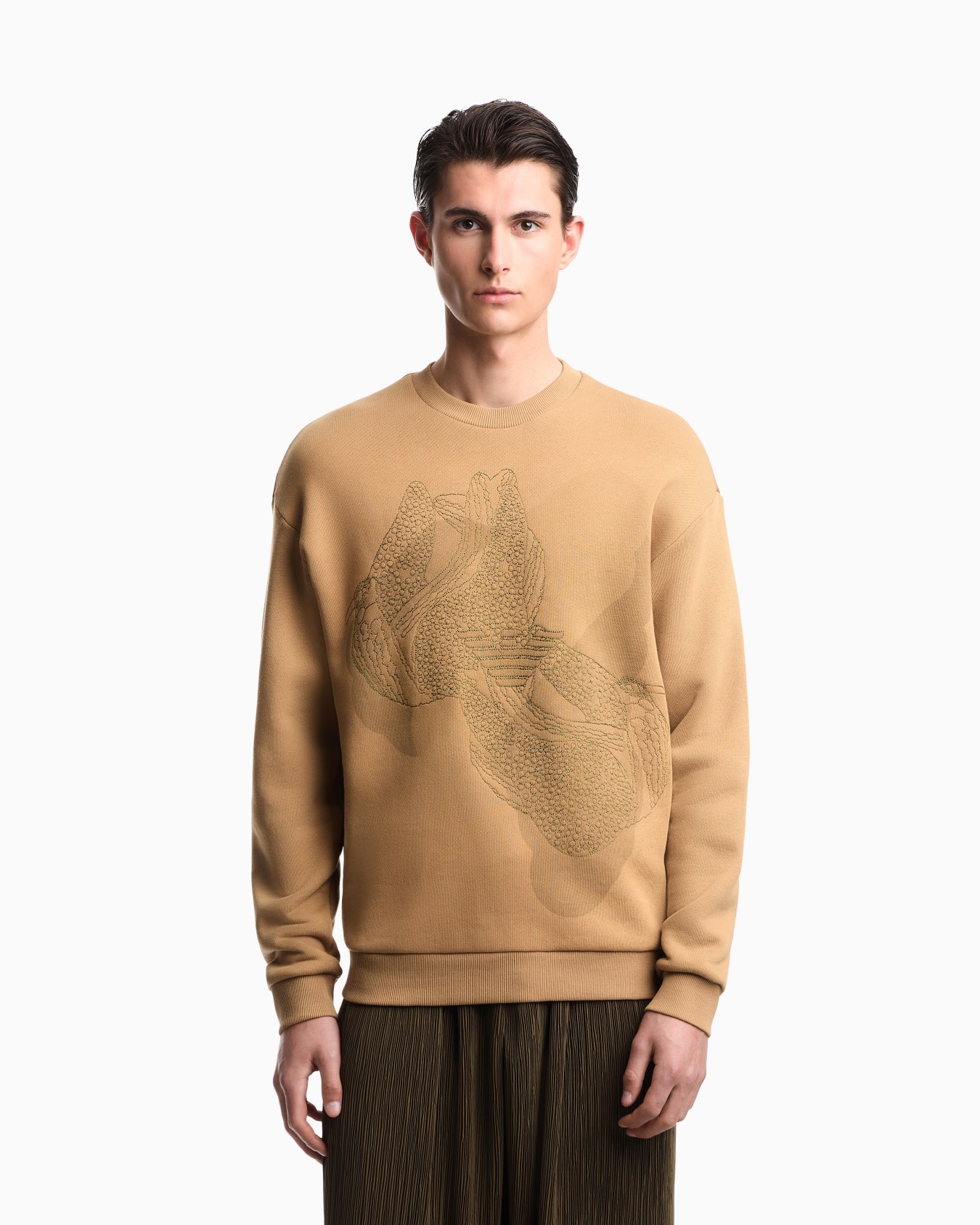Jersey sweatshirt with embroidery and print Slide 2