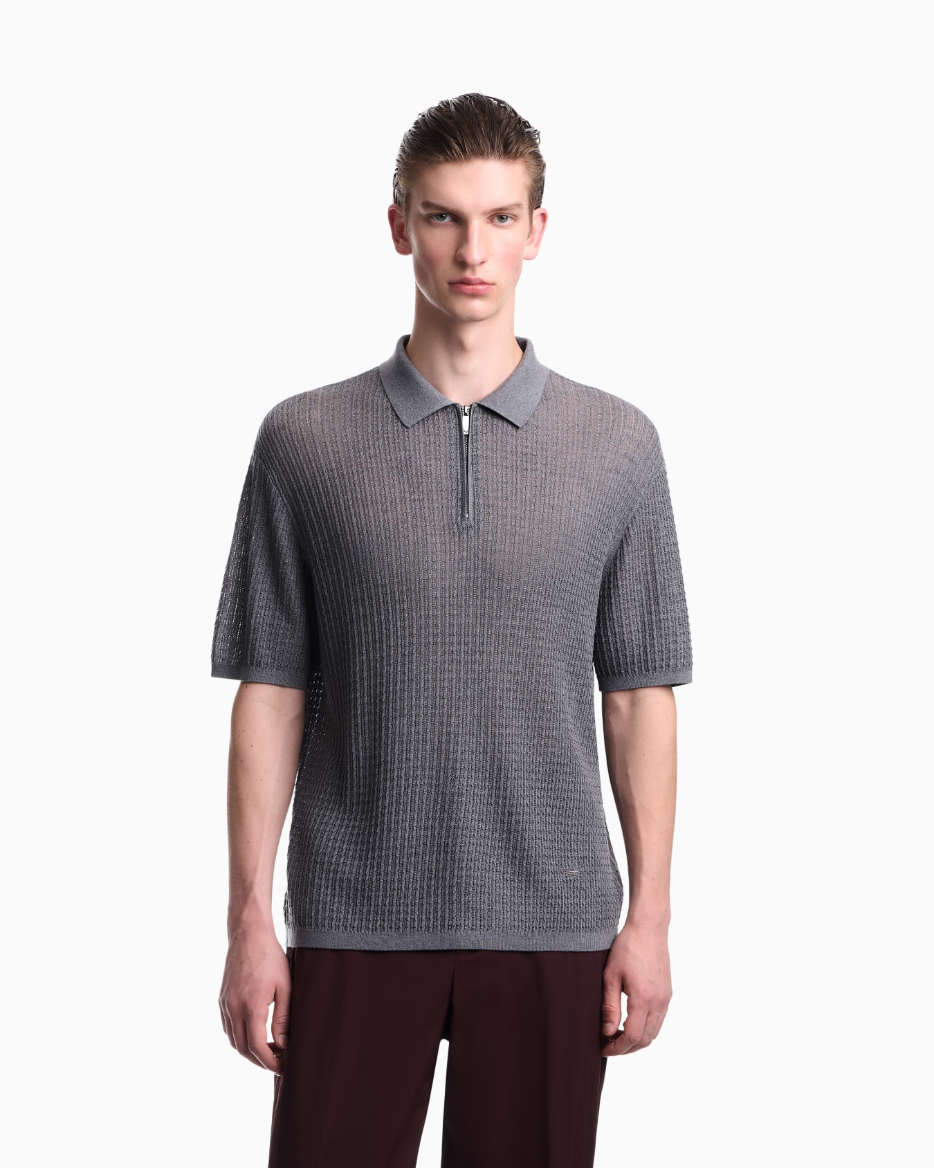 Pointelle pullover in lyocell with virgin wool and silk Slide 3