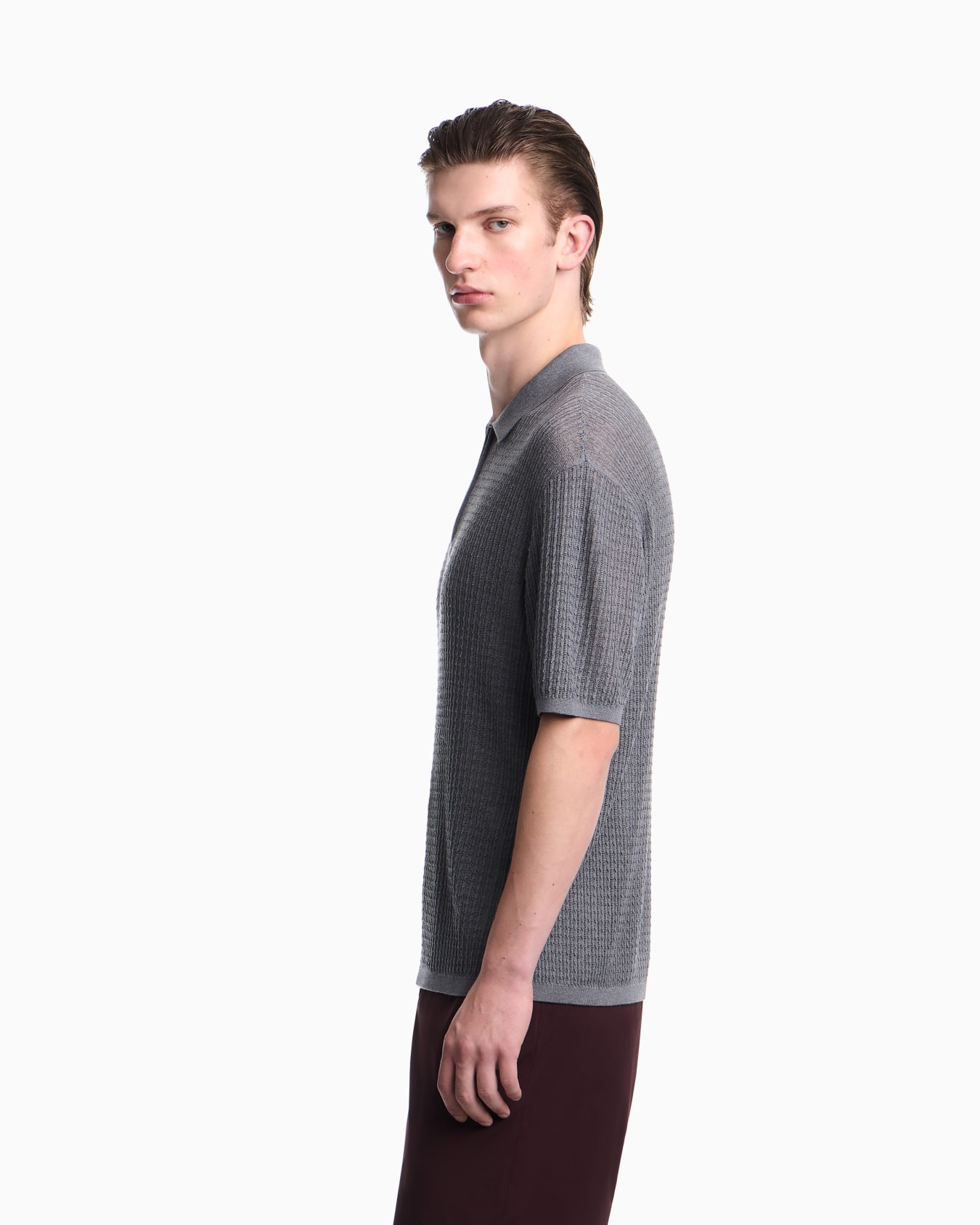 Pointelle pullover in lyocell with virgin wool and silk Slide 7
