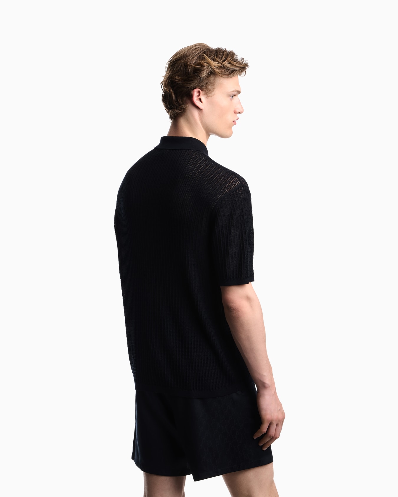 Pointelle pullover in lyocell with virgin wool and silk Slide 5